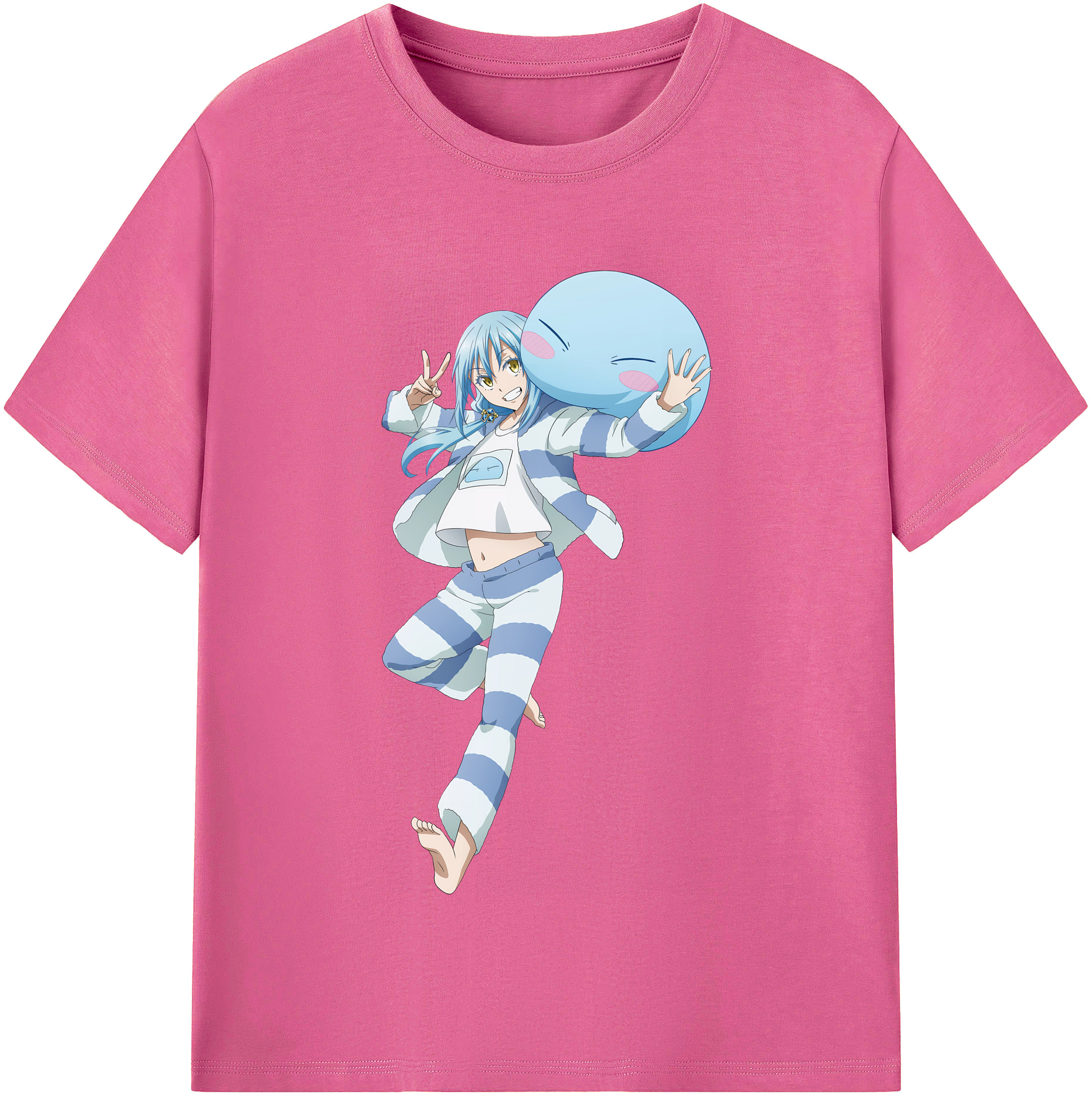 （画像用） 転スラ Regarding Reincarnated to Slime レディースカジュアルプリントTシャツ（綿100％）