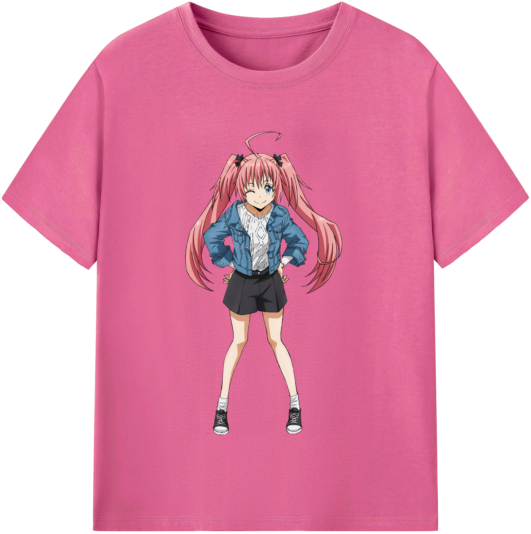 （画像用） 転スラ Regarding Reincarnated to Slime レディースカジュアルプリントTシャツ（綿100％）