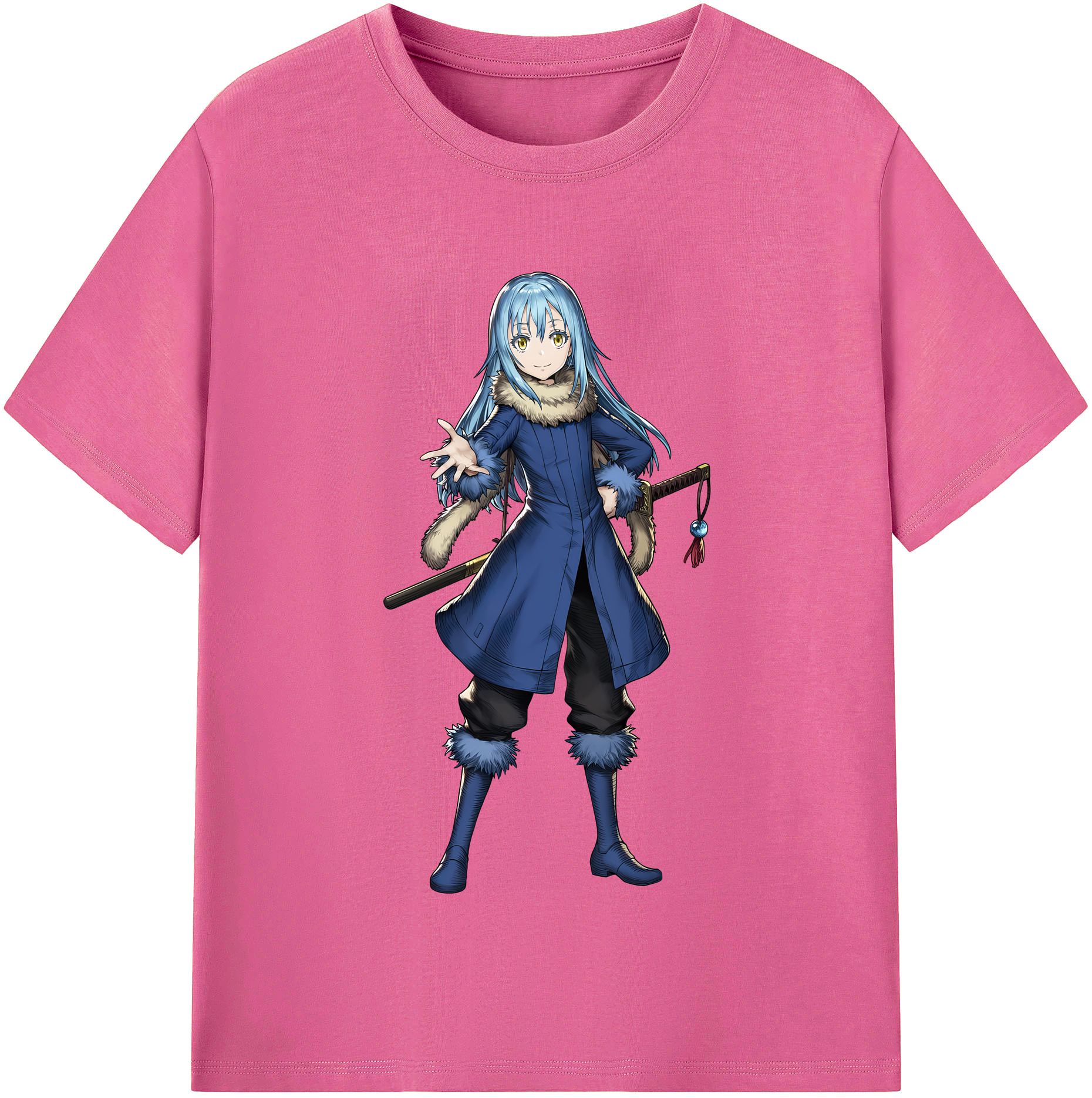 （画像用） 転スラ Regarding Reincarnated to Slime レディースカジュアルプリントTシャツ（綿100％）