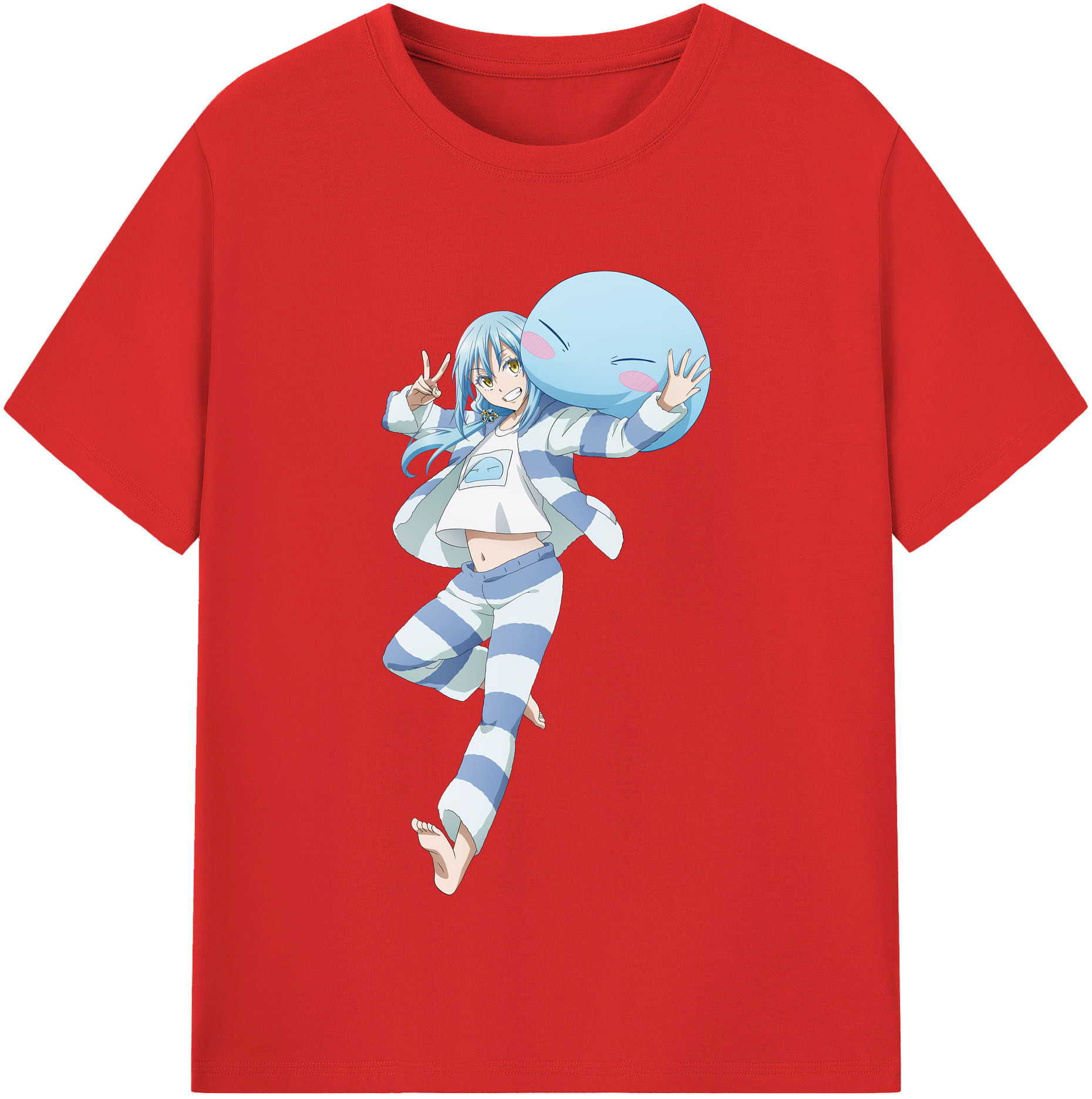 （画像用） 転スラ Regarding Reincarnated to Slime レディースカジュアルプリントTシャツ（綿100％）
