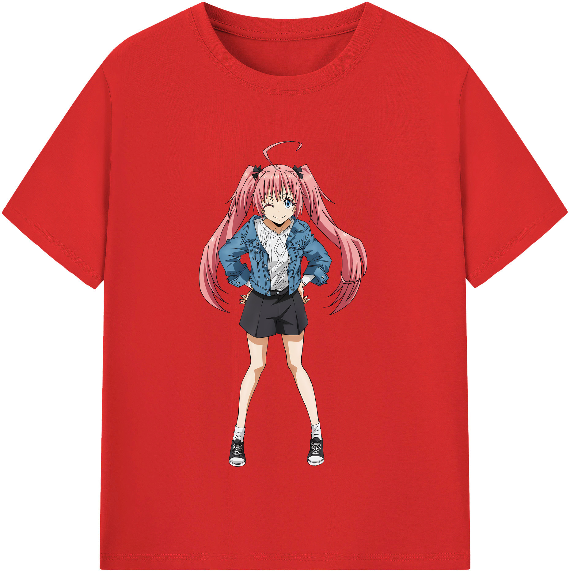 （画像用） 転スラ Regarding Reincarnated to Slime レディースカジュアルプリントTシャツ（綿100％）