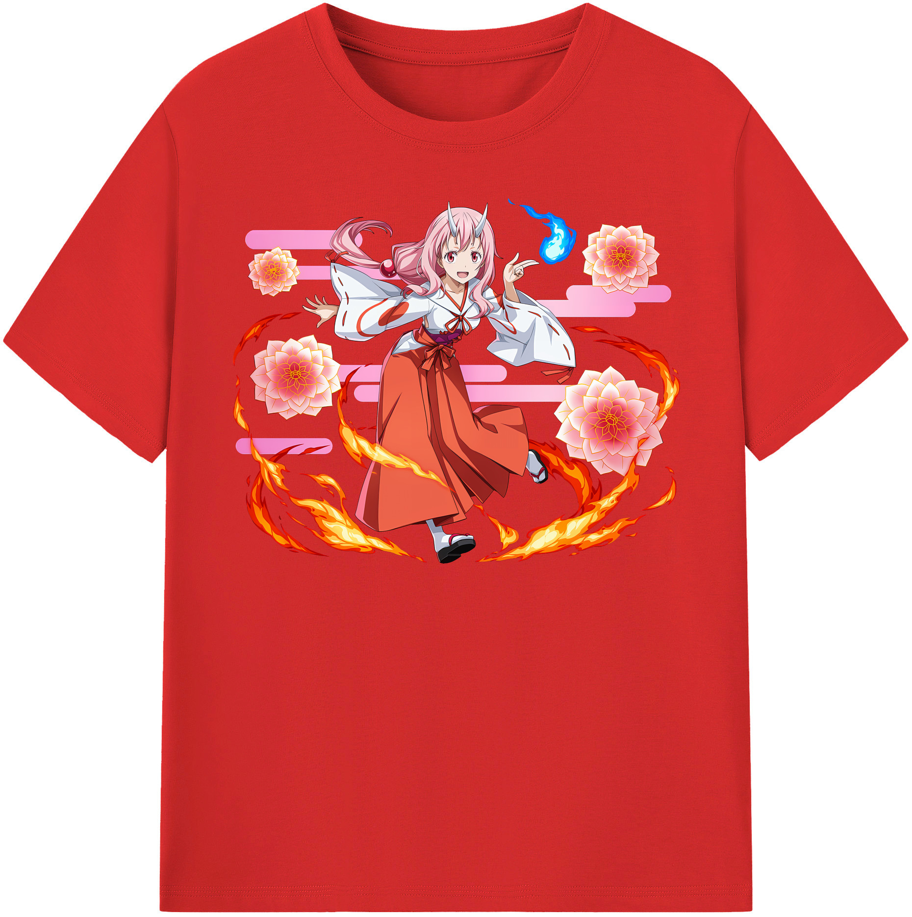 （画像用） 転スラ Regarding Reincarnated to Slime レディースカジュアルプリントTシャツ（綿100％）