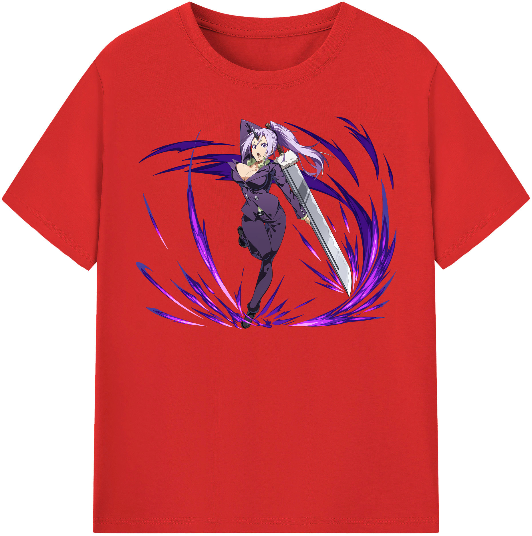 （画像用） 転スラ Regarding Reincarnated to Slime レディースカジュアルプリントTシャツ（綿100％）
