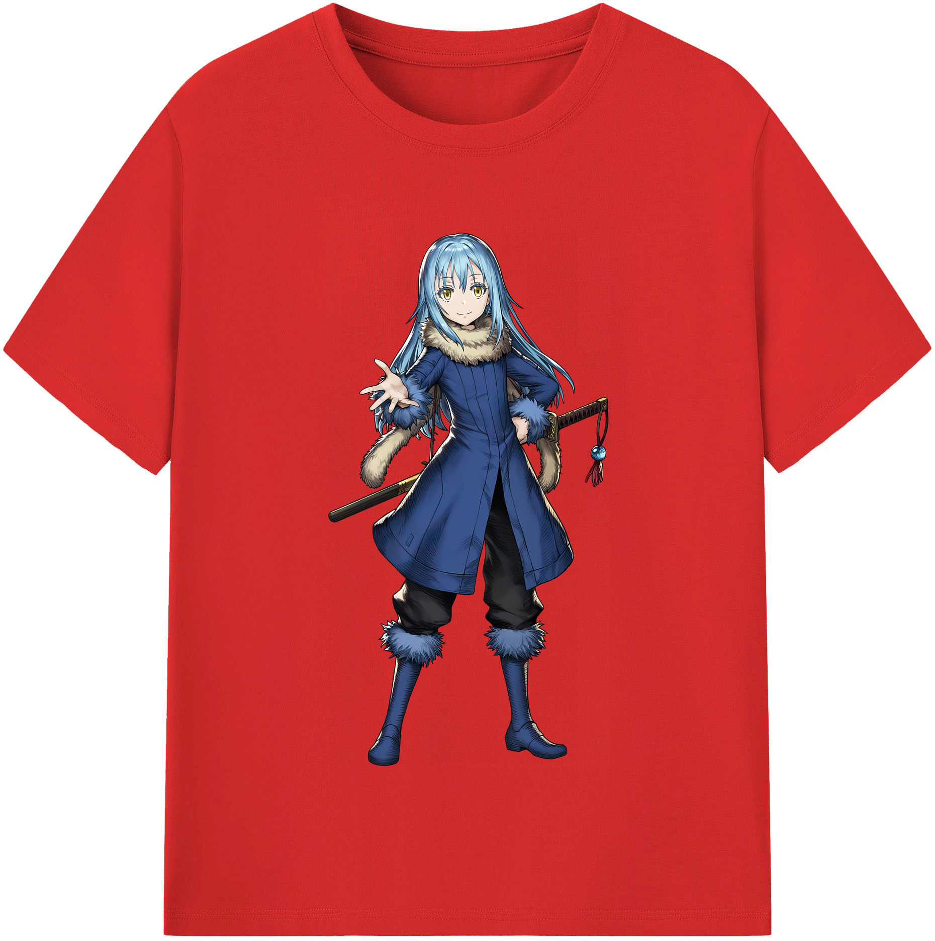 （画像用） 転スラ Regarding Reincarnated to Slime レディースカジュアルプリントTシャツ（綿100％）