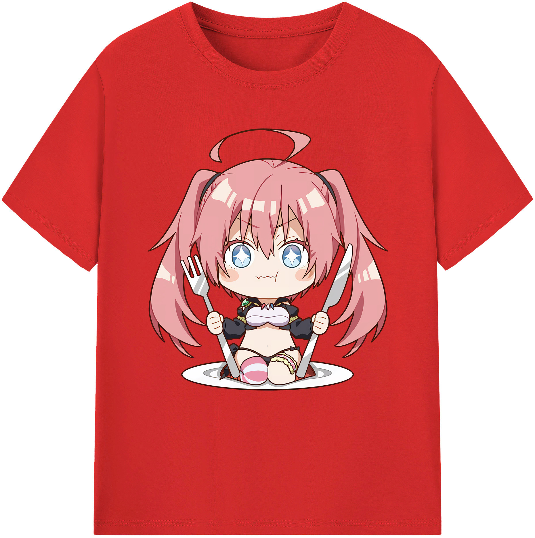 （画像用） 転スラ Regarding Reincarnated to Slime レディースカジュアルプリントTシャツ（綿100％）
