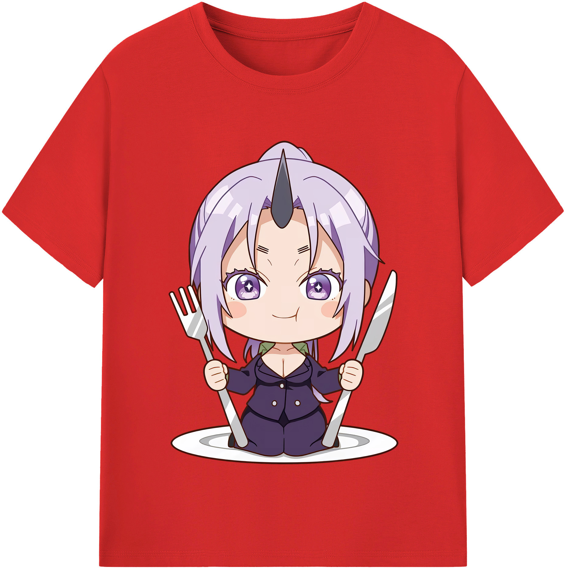 （画像用） 転スラ Regarding Reincarnated to Slime レディースカジュアルプリントTシャツ（綿100％）