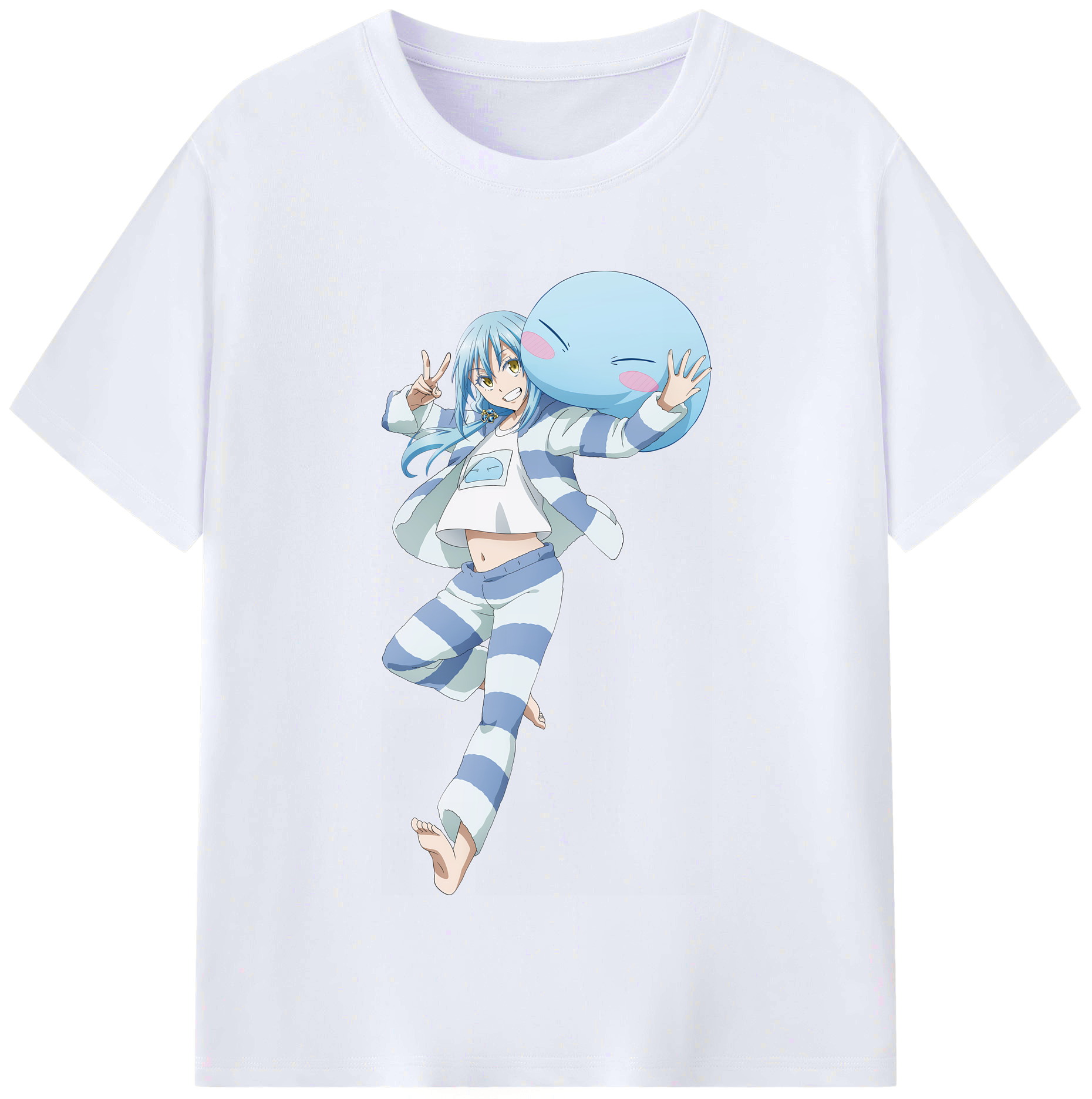 （画像用） 転スラ Regarding Reincarnated to Slime レディースカジュアルプリントTシャツ（綿100％）