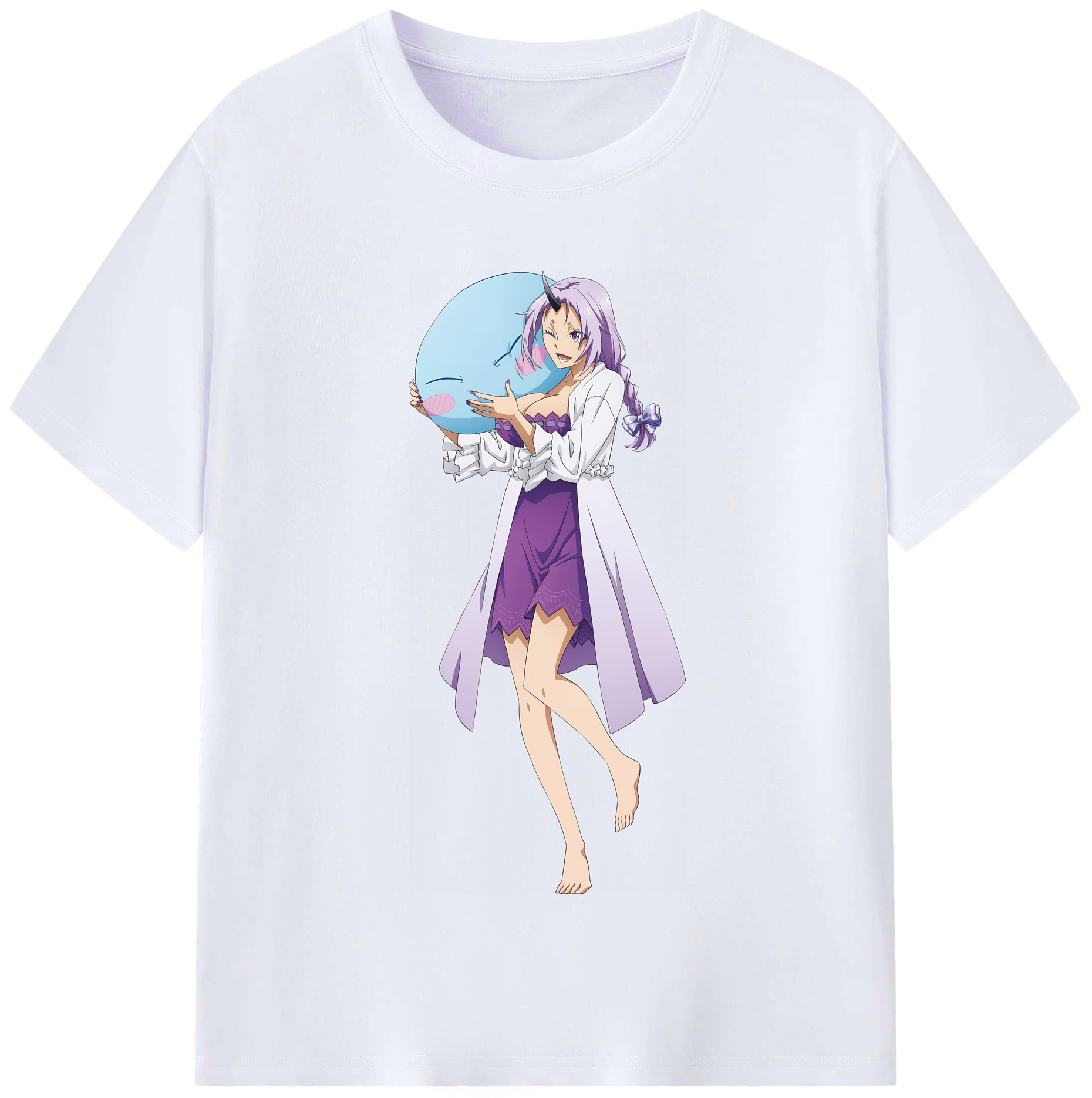 （画像用） 転スラ Regarding Reincarnated to Slime レディースカジュアルプリントTシャツ（綿100％）