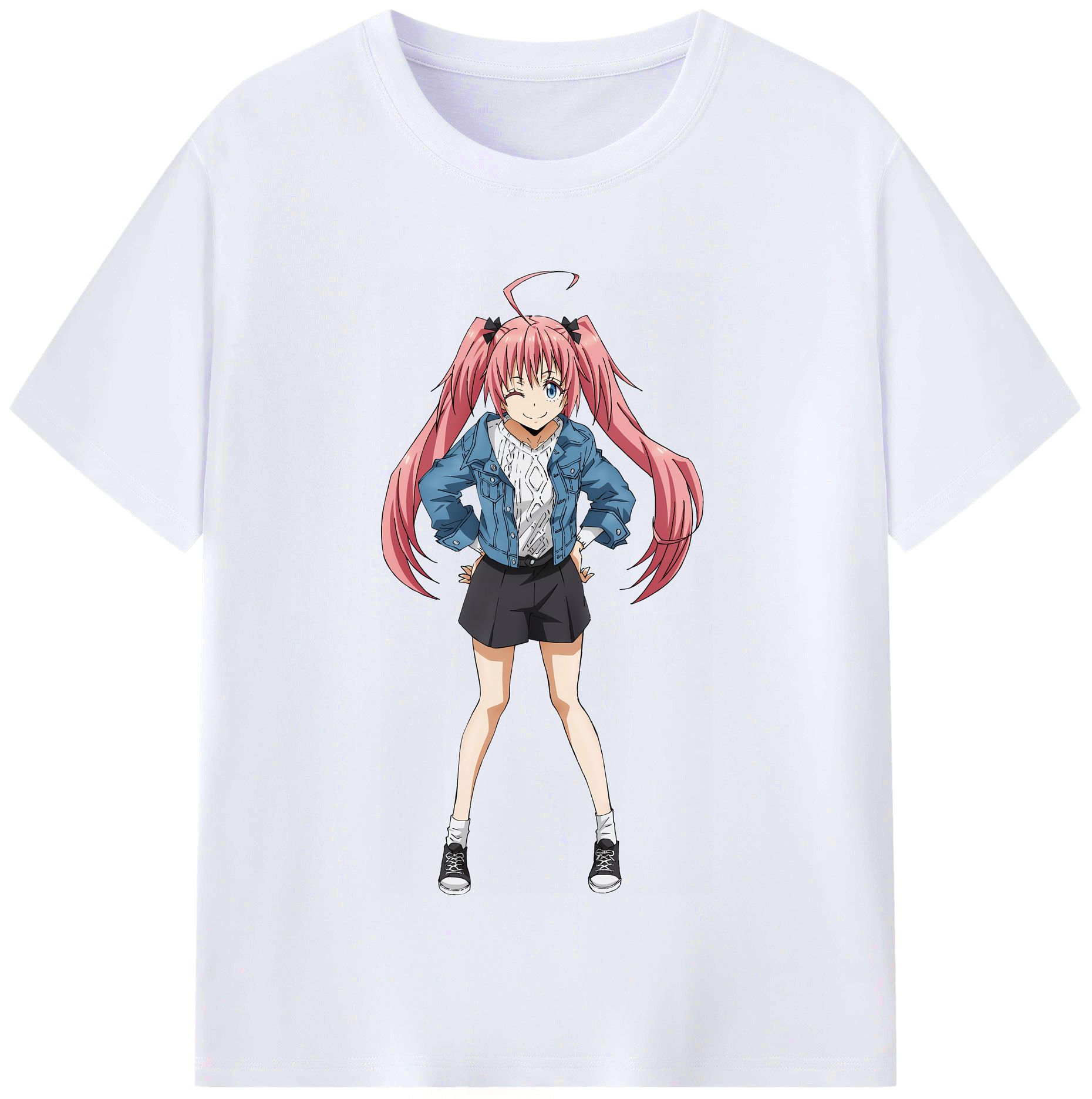 （画像用） 転スラ Regarding Reincarnated to Slime レディースカジュアルプリントTシャツ（綿100％）