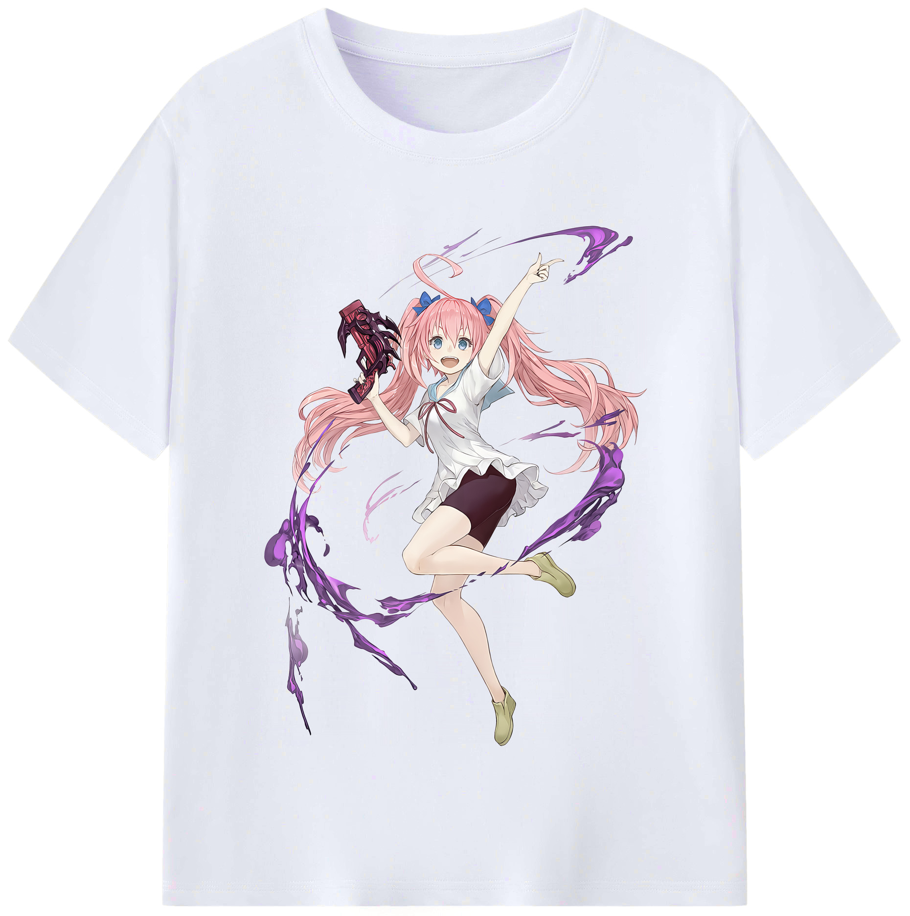 （画像用） 転スラ Regarding Reincarnated to Slime レディースカジュアルプリントTシャツ（綿100％）