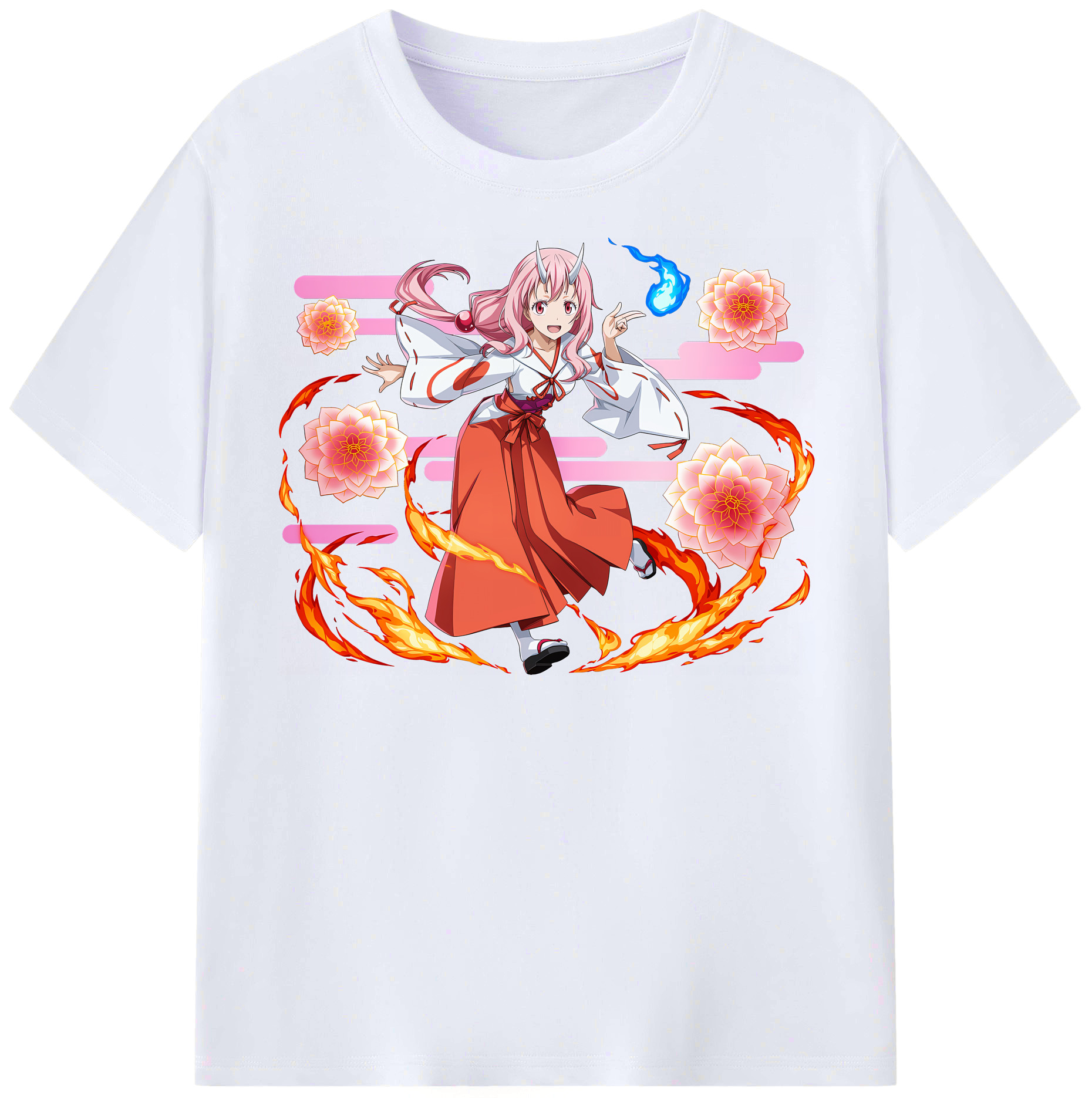 （画像用） 転スラ Regarding Reincarnated to Slime レディースカジュアルプリントTシャツ（綿100％）