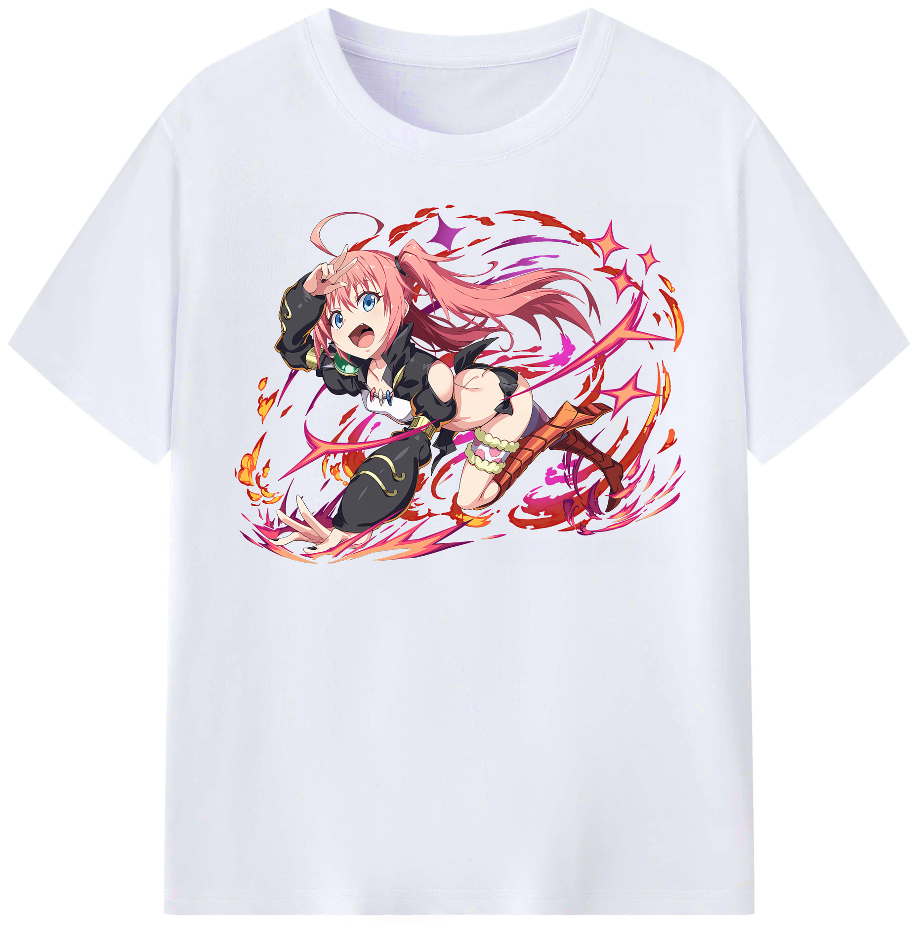 （画像用） 転スラ Regarding Reincarnated to Slime レディースカジュアルプリントTシャツ（綿100％）