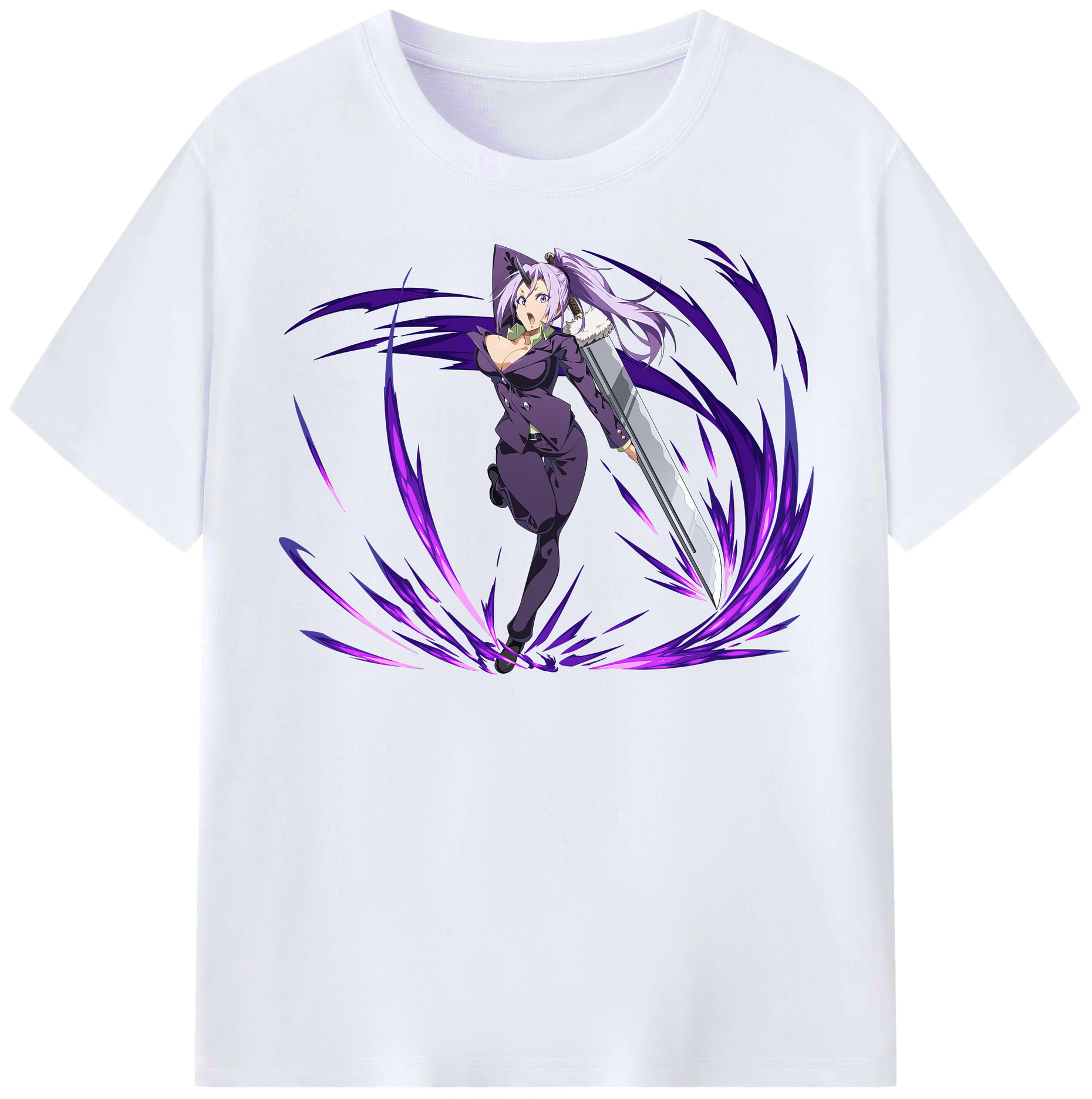 （画像用） 転スラ Regarding Reincarnated to Slime レディースカジュアルプリントTシャツ（綿100％）