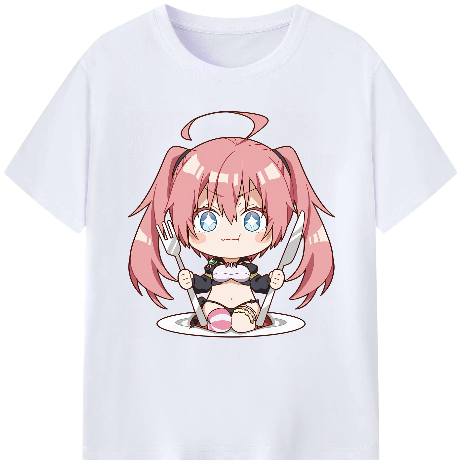 （画像用） 転スラ Regarding Reincarnated to Slime レディースカジュアルプリントTシャツ（綿100％）