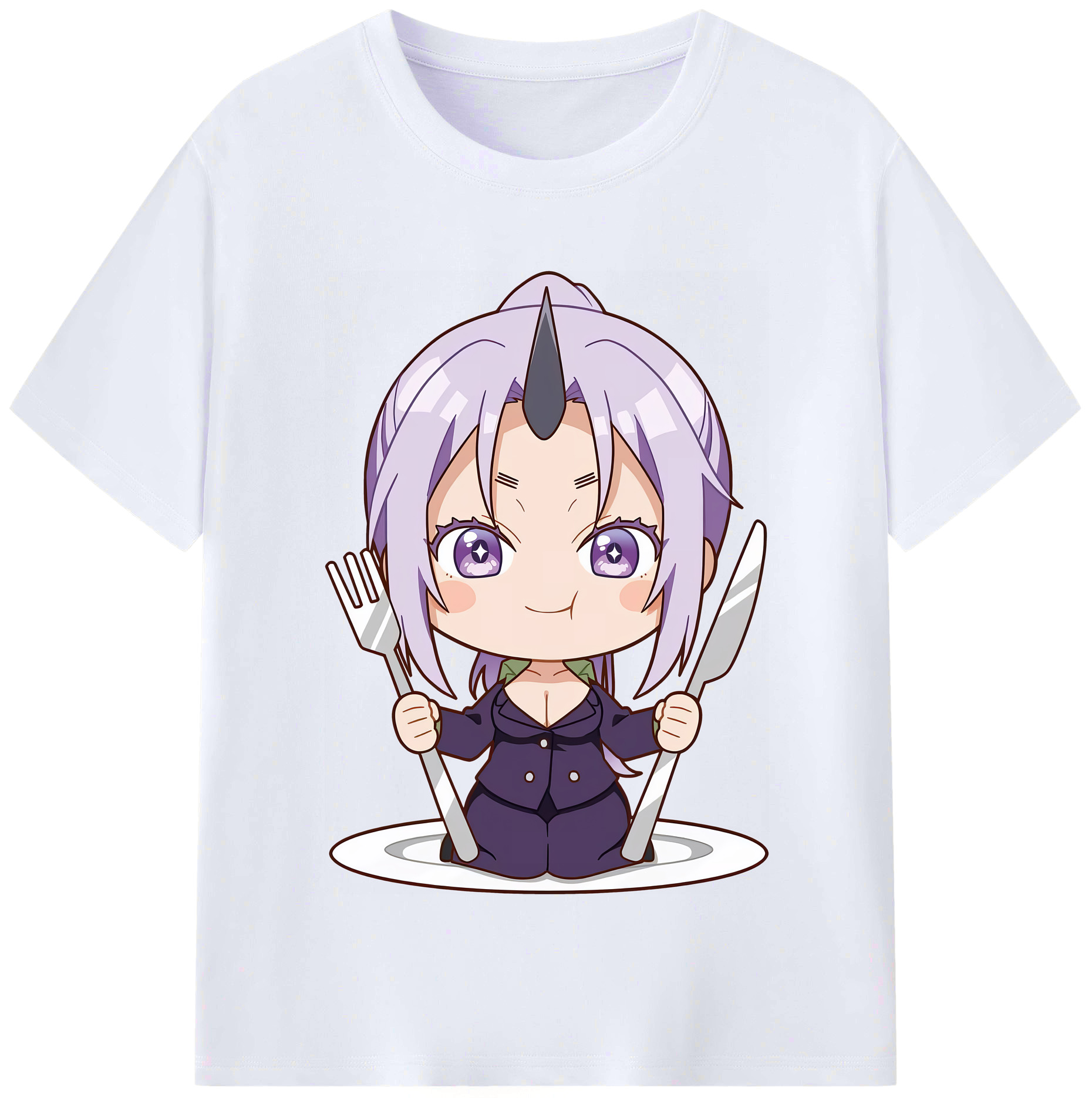 （画像用） 転スラ Regarding Reincarnated to Slime レディースカジュアルプリントTシャツ（綿100％）