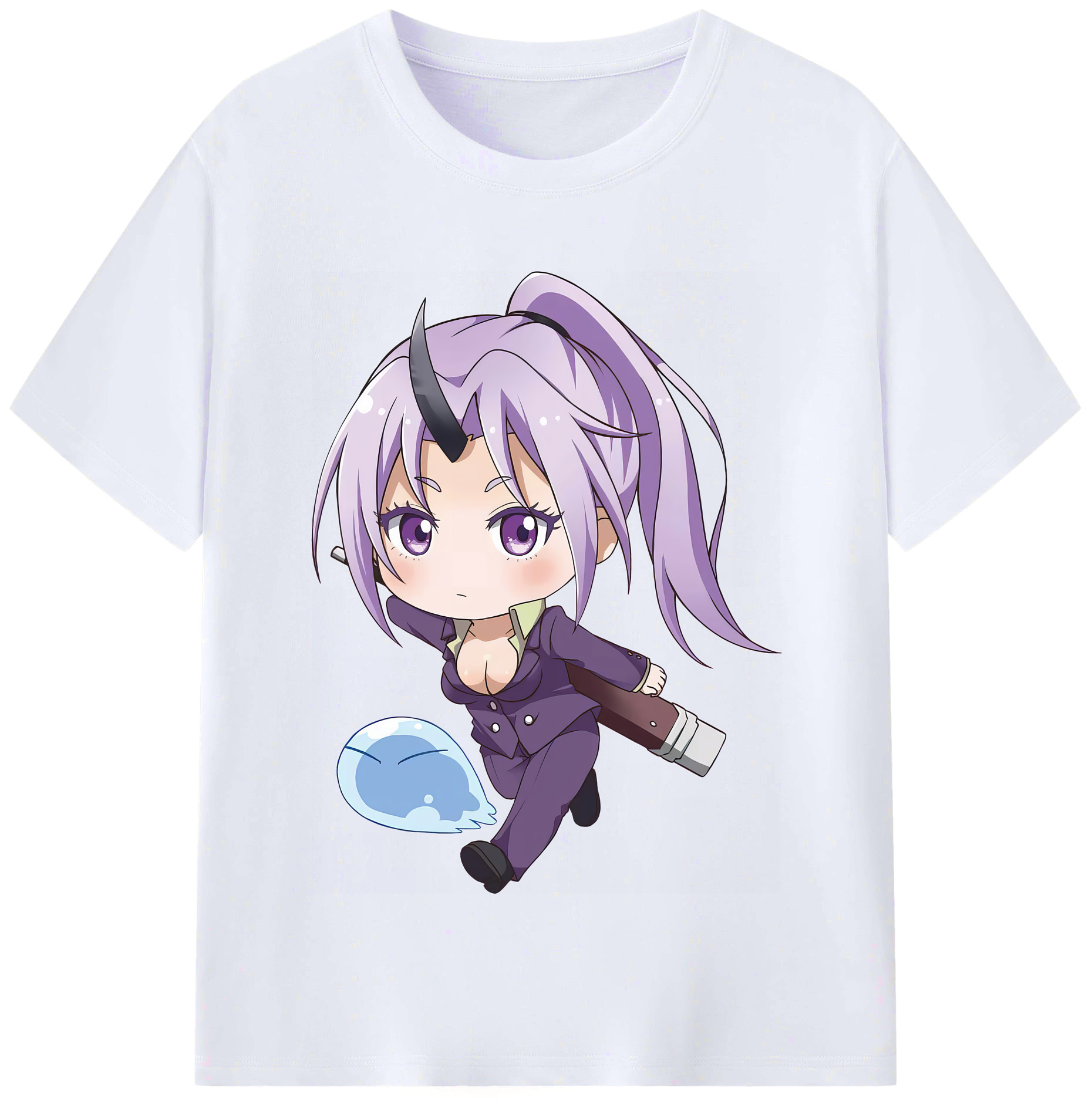 （画像用） 転スラ Regarding Reincarnated to Slime レディースカジュアルプリントTシャツ（綿100％）