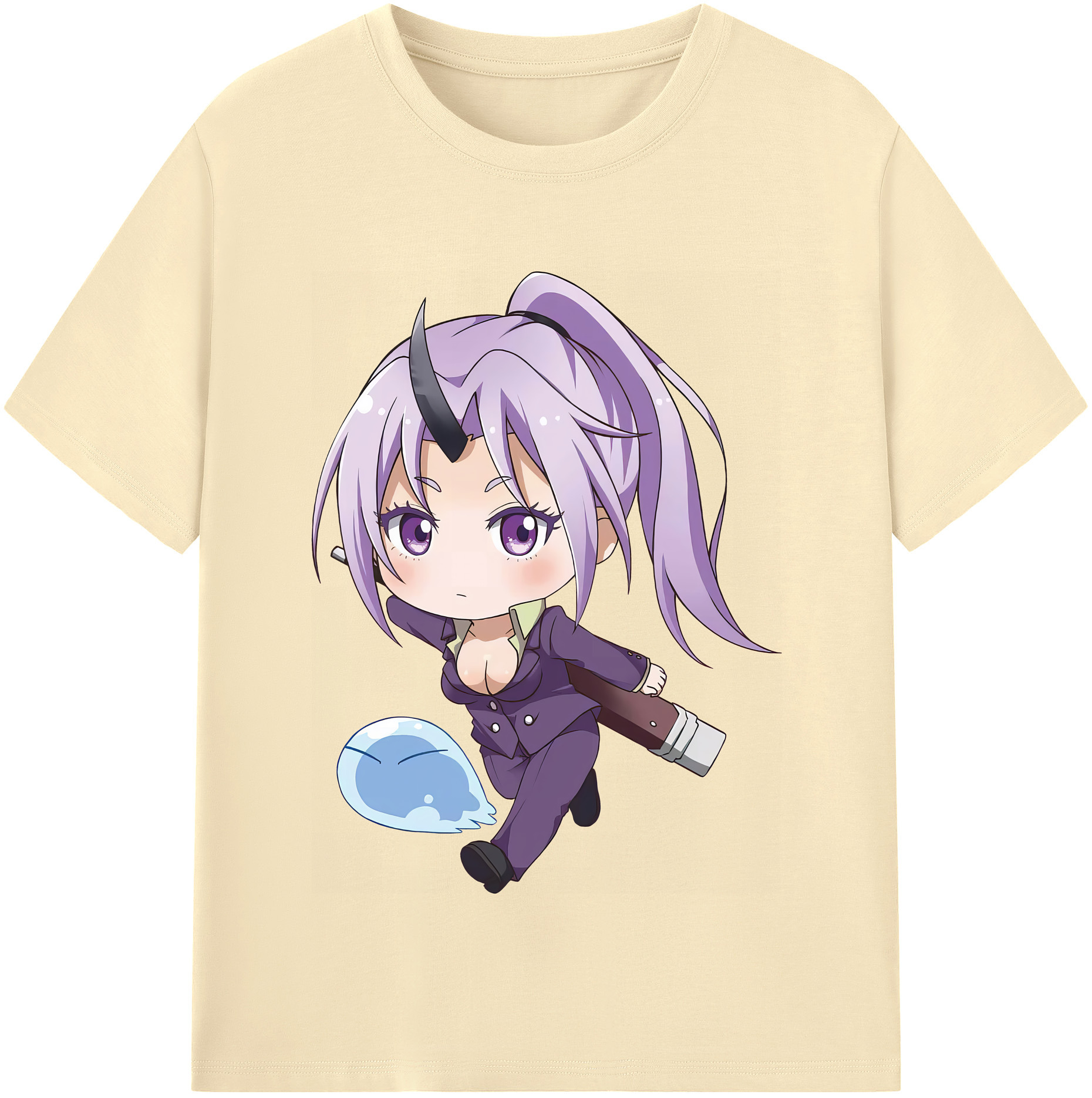 （画像用） 転スラ Regarding Reincarnated to Slime 綿100％半袖Tシャツ（フロントプリント）