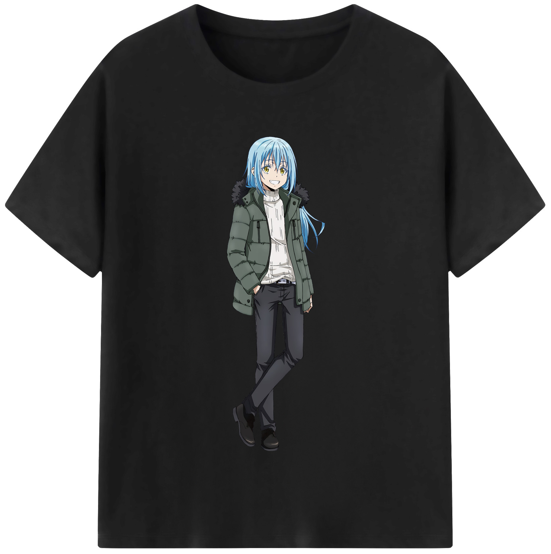 （画像用） 転スラ Regarding Reincarnated to Slime 綿100％半袖Tシャツ（フロントプリント）