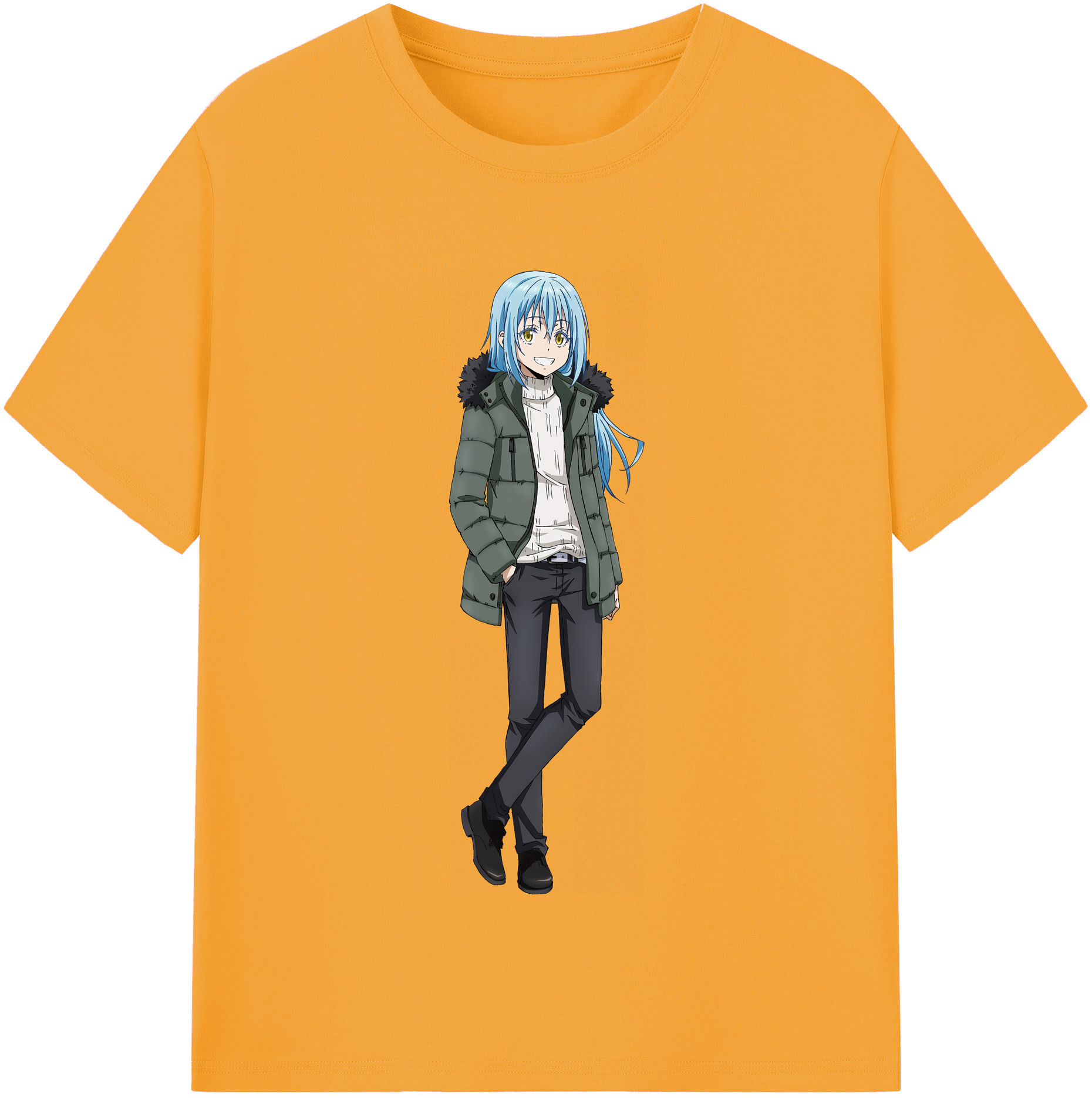 （画像用） 転スラ Regarding Reincarnated to Slime 綿100％半袖Tシャツ（フロントプリント）