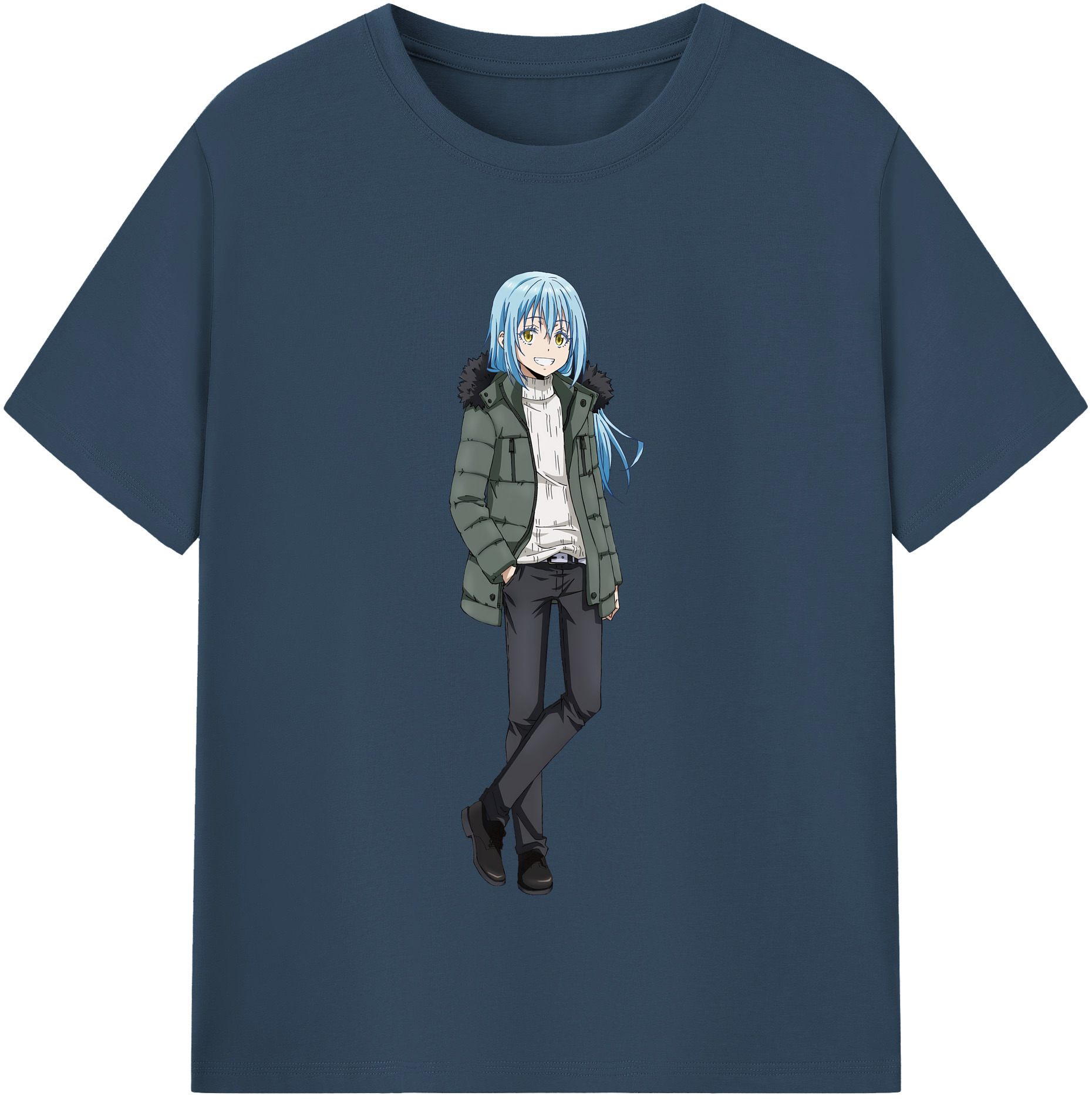 （画像用） 転スラ Regarding Reincarnated to Slime 綿100％半袖Tシャツ（フロントプリント）