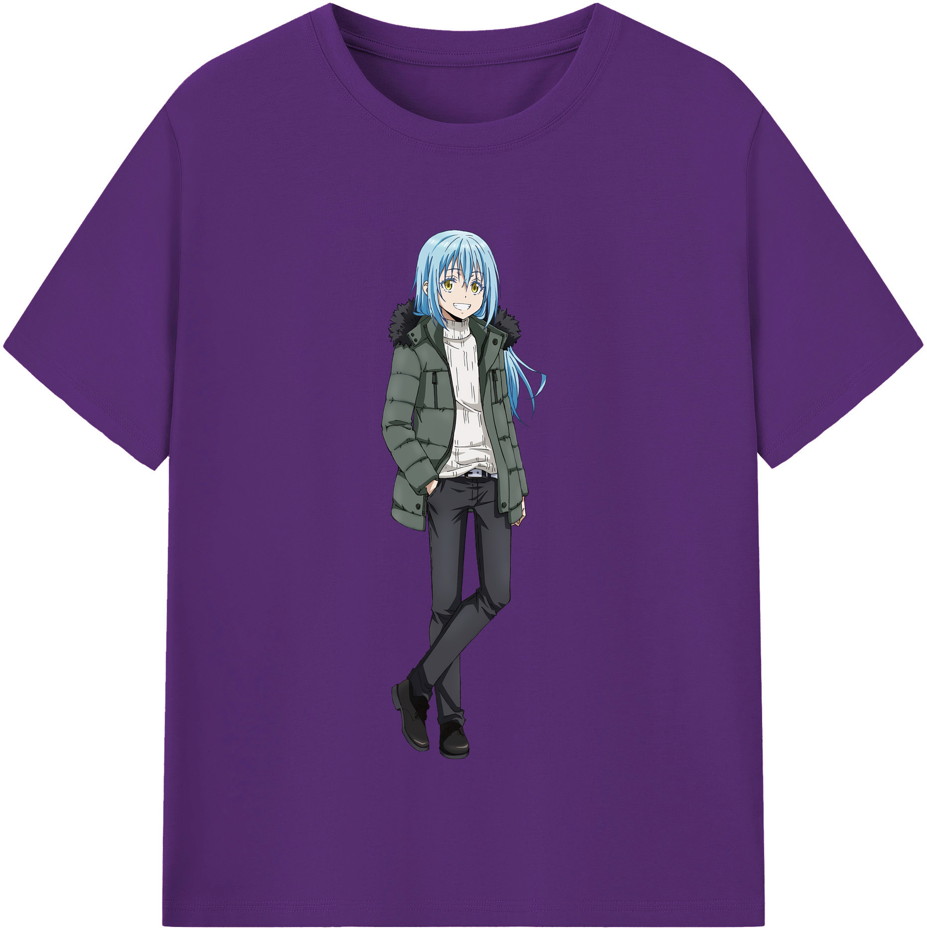 （画像用） 転スラ Regarding Reincarnated to Slime 綿100％半袖Tシャツ（フロントプリント）