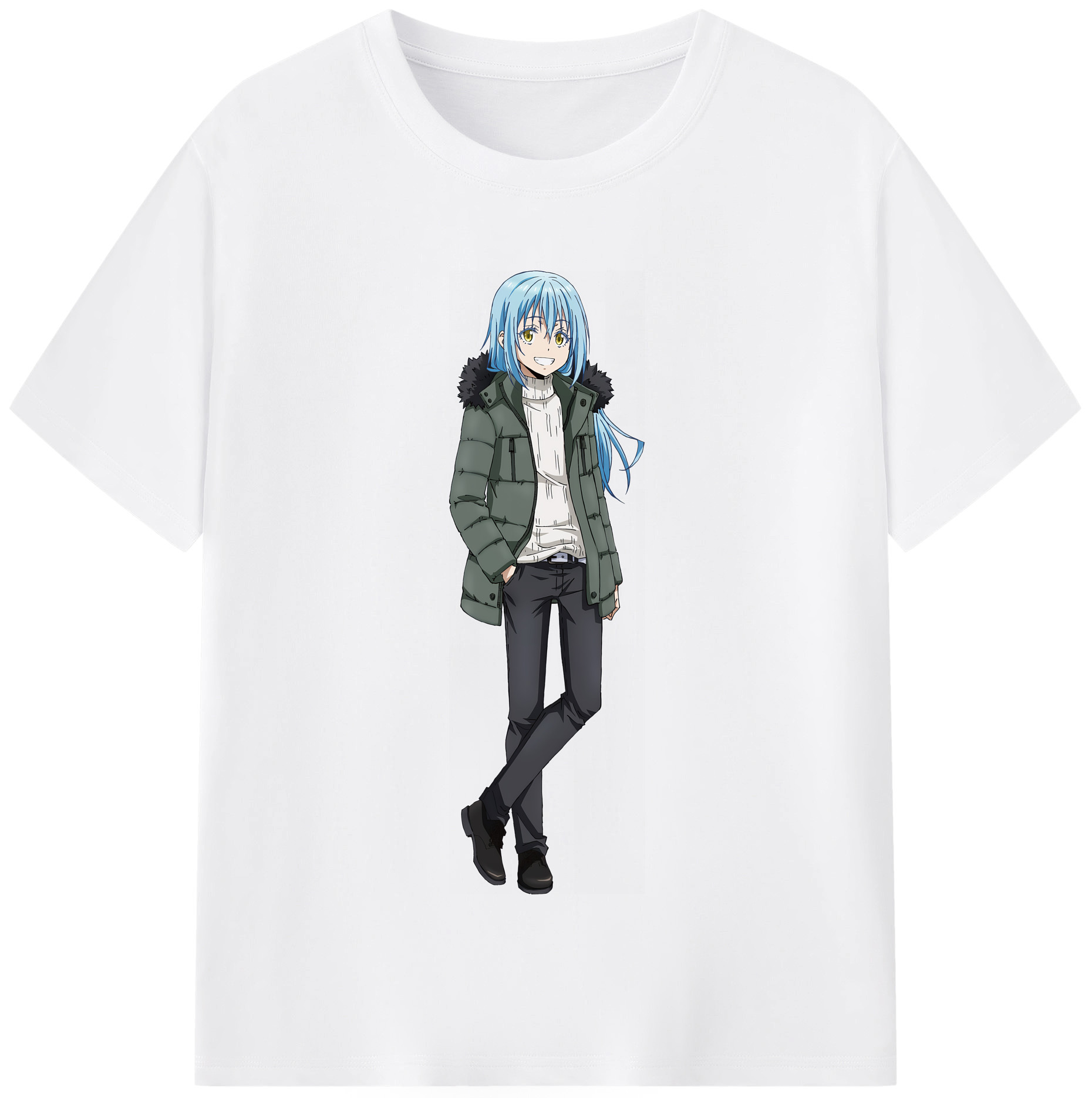 （画像用） 転スラ Regarding Reincarnated to Slime 綿100％半袖Tシャツ（フロントプリント）