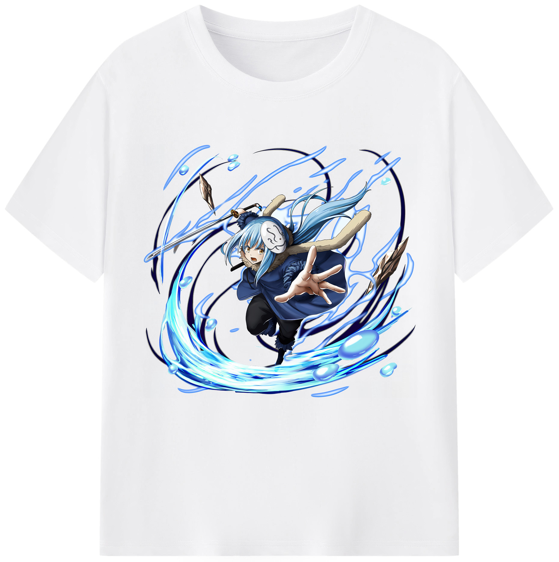 （画像用） 転スラ Regarding Reincarnated to Slime 綿100％半袖Tシャツ（フロントプリント）