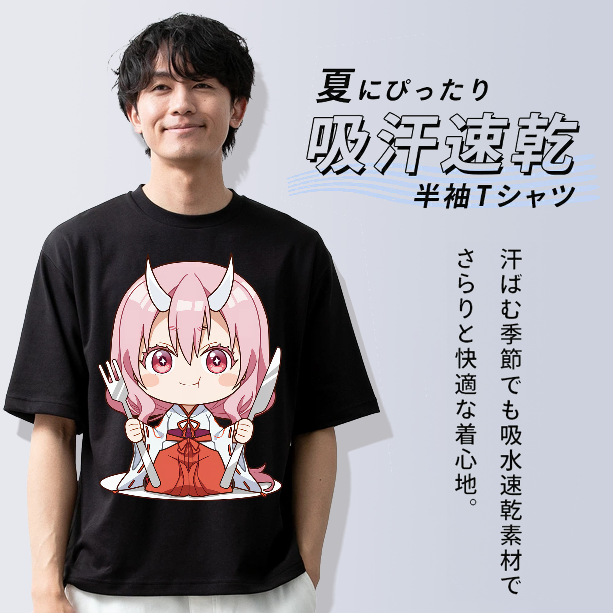 転スラ Regarding Reincarnated to Slime 綿100％半袖Tシャツ（フロントプリント）