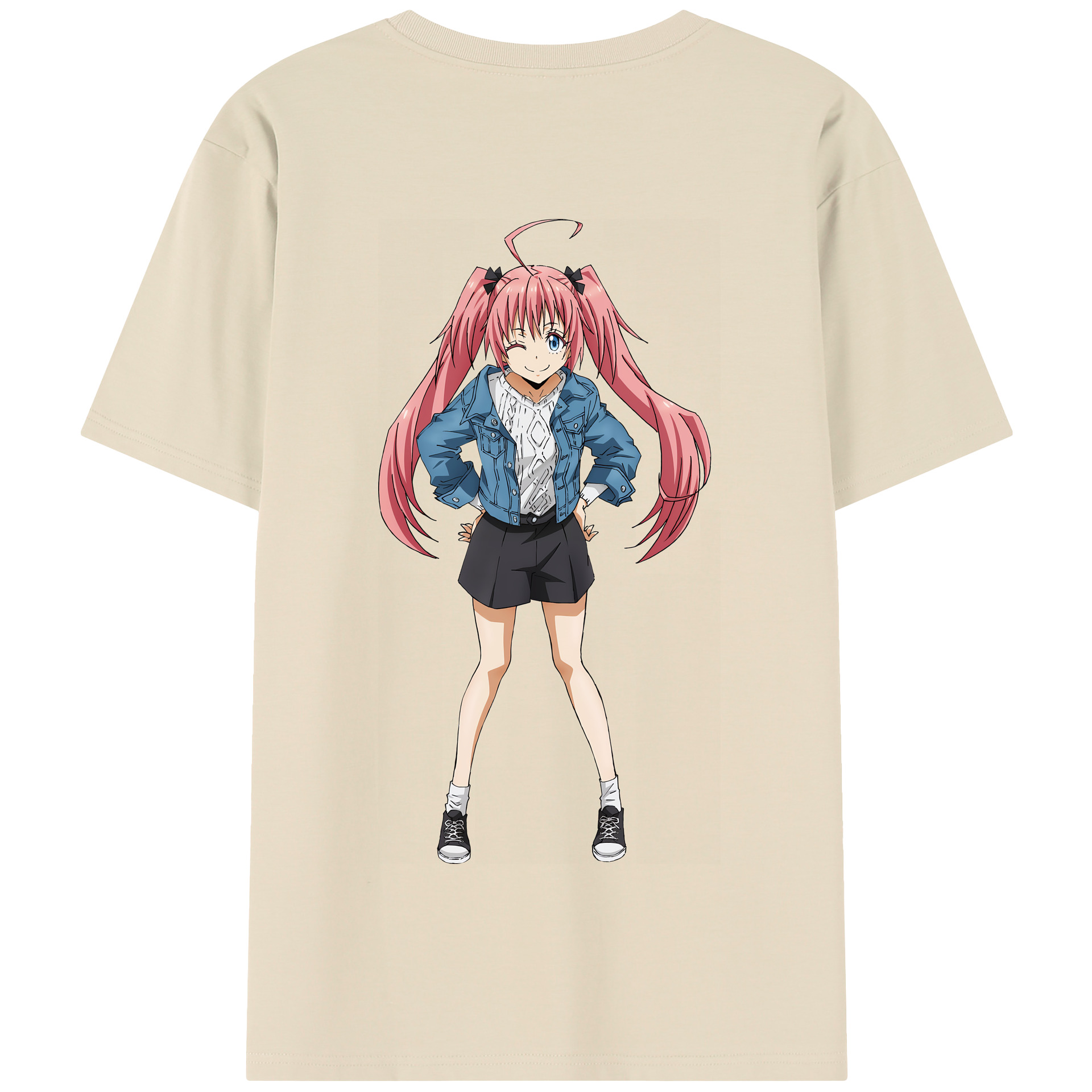 （画像用） 転スラ Regarding Reincarnated to Slime 綿100％半袖Tシャツ（背面プリント）