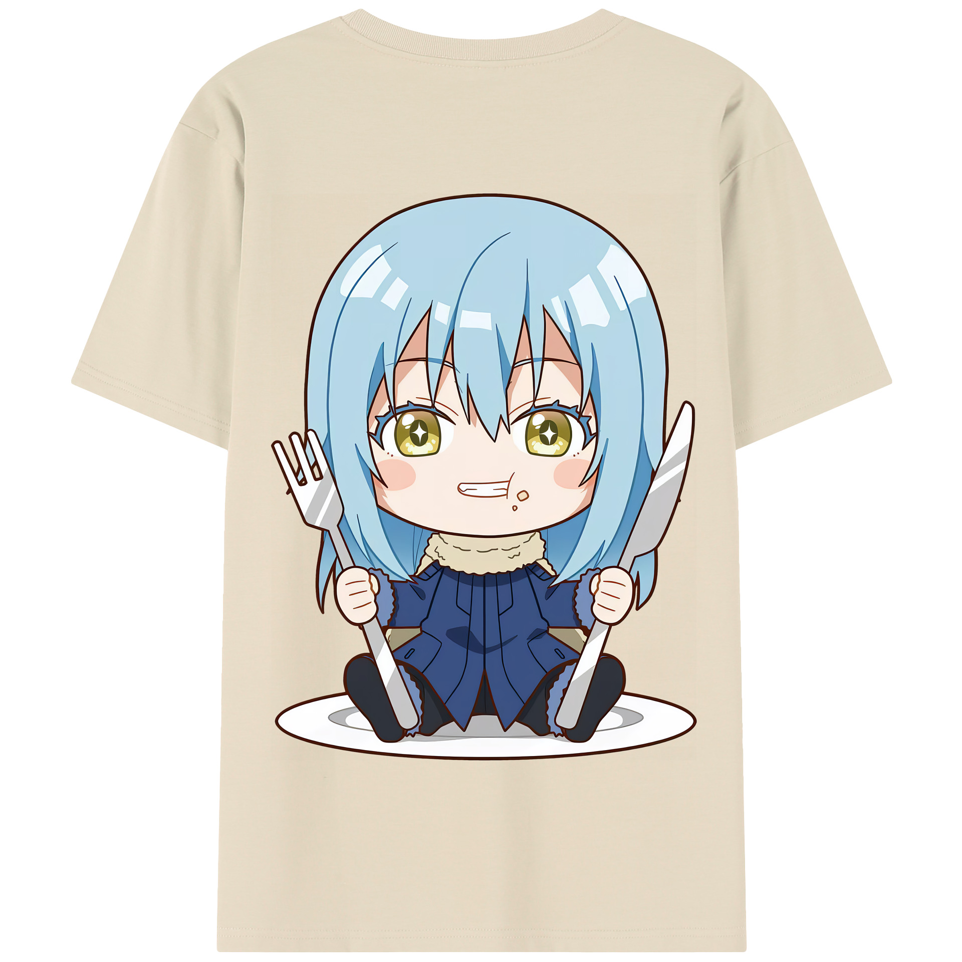 （画像用） 転スラ Regarding Reincarnated to Slime 綿100％半袖Tシャツ（背面プリント）