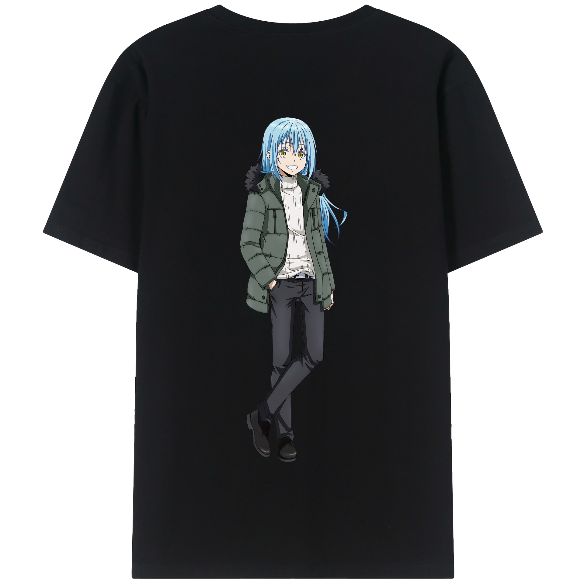 （画像用） 転スラ Regarding Reincarnated to Slime 綿100％半袖Tシャツ（背面プリント）