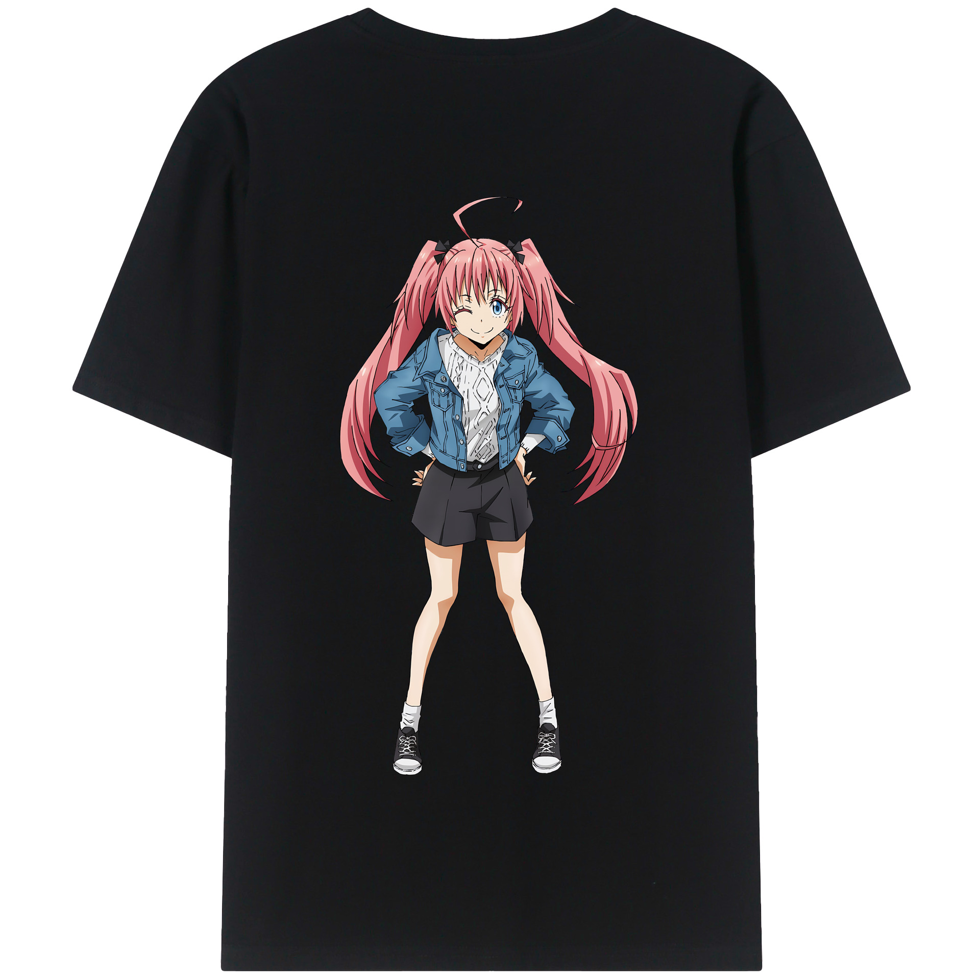 （画像用） 転スラ Regarding Reincarnated to Slime 綿100％半袖Tシャツ（背面プリント）