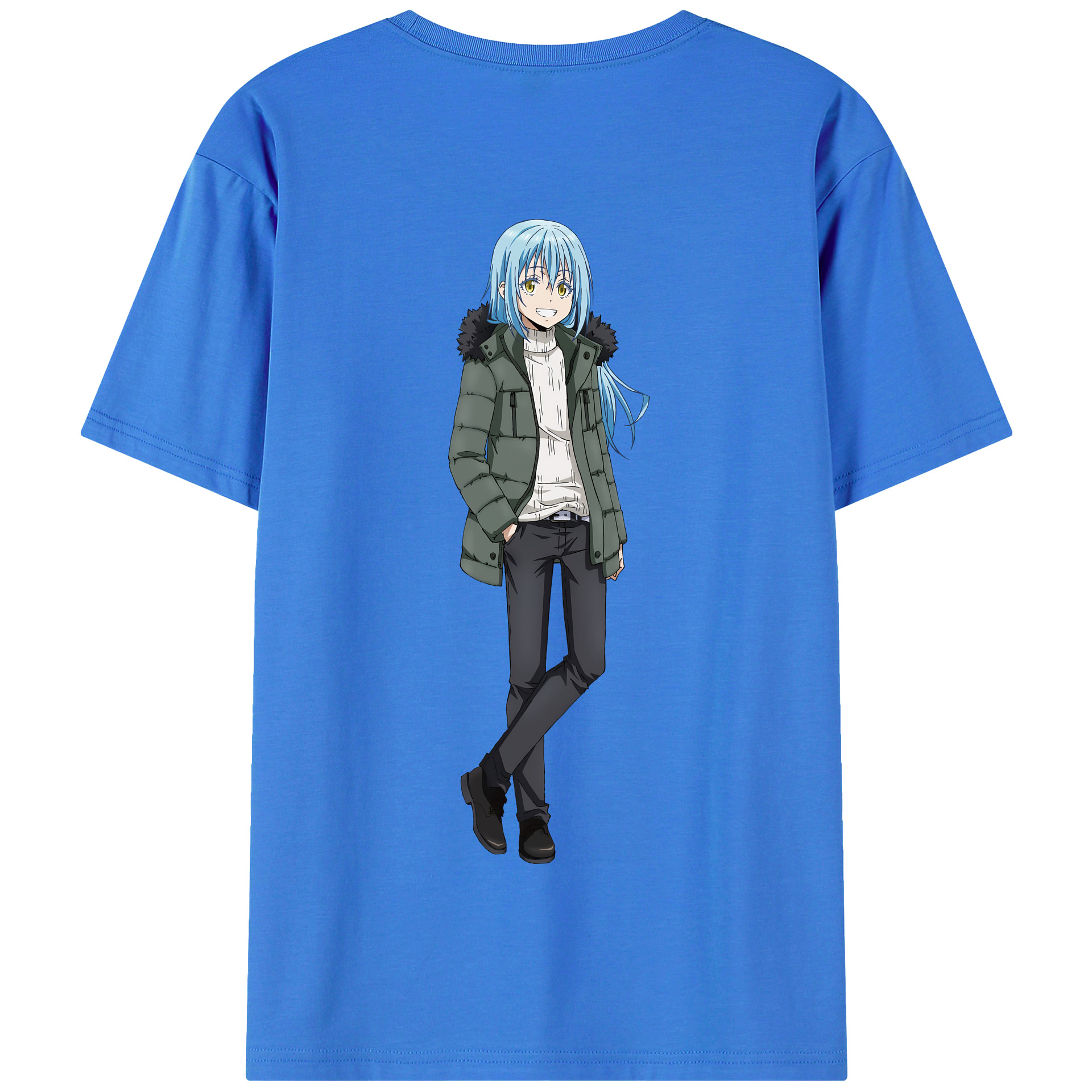 （画像用） 転スラ Regarding Reincarnated to Slime 綿100％半袖Tシャツ（背面プリント）