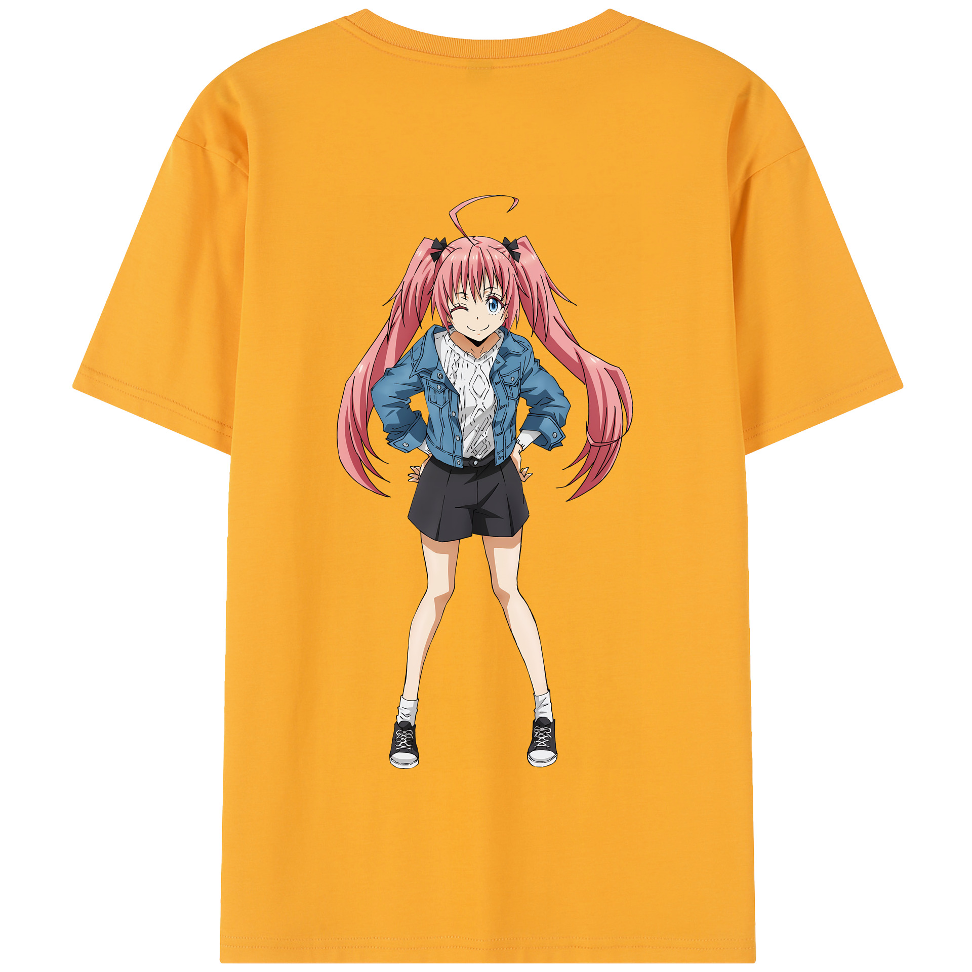 （画像用） 転スラ Regarding Reincarnated to Slime 綿100％半袖Tシャツ（背面プリント）