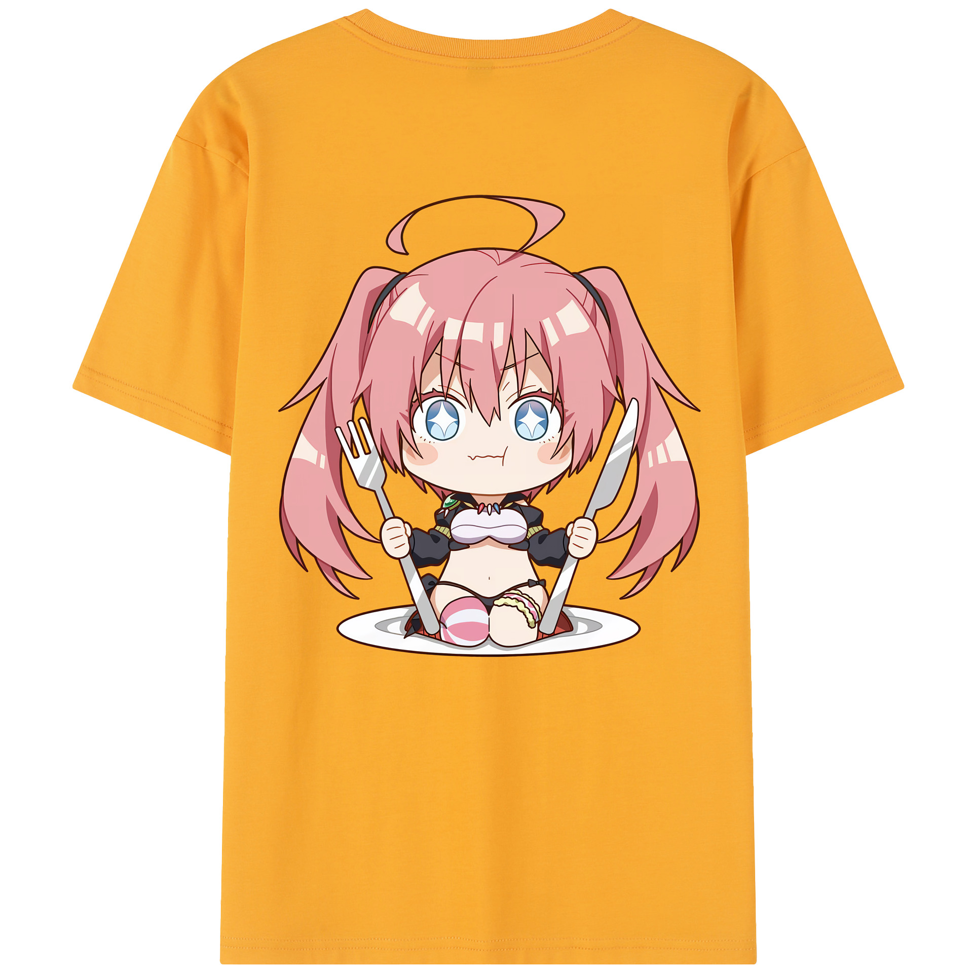 （画像用） 転スラ Regarding Reincarnated to Slime 綿100％半袖Tシャツ（背面プリント）