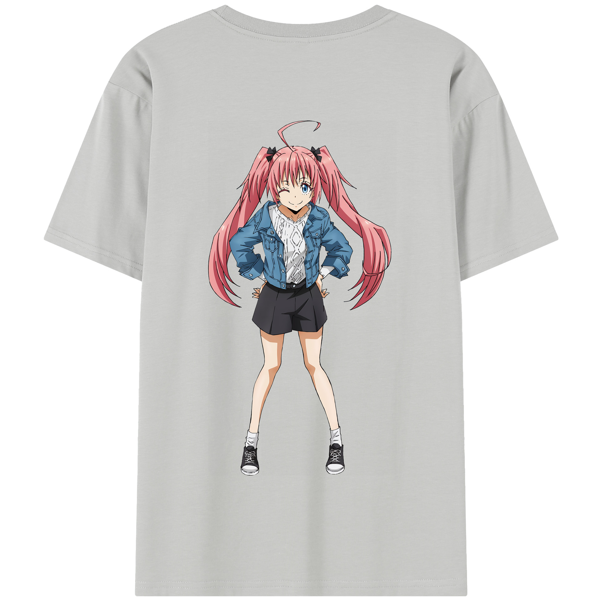 （画像用） 転スラ Regarding Reincarnated to Slime 綿100％半袖Tシャツ（背面プリント）
