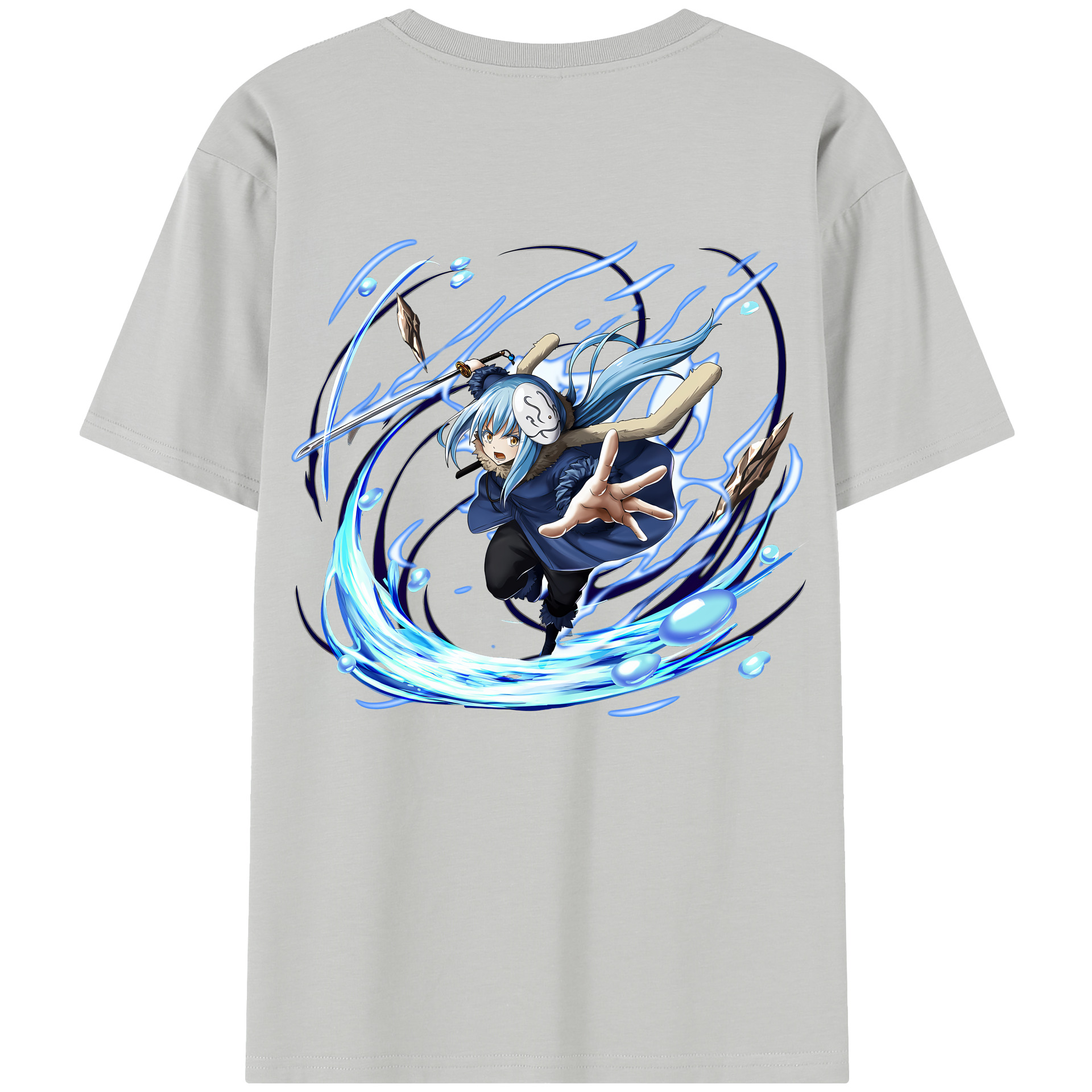 （画像用） 転スラ Regarding Reincarnated to Slime 綿100％半袖Tシャツ（背面プリント）