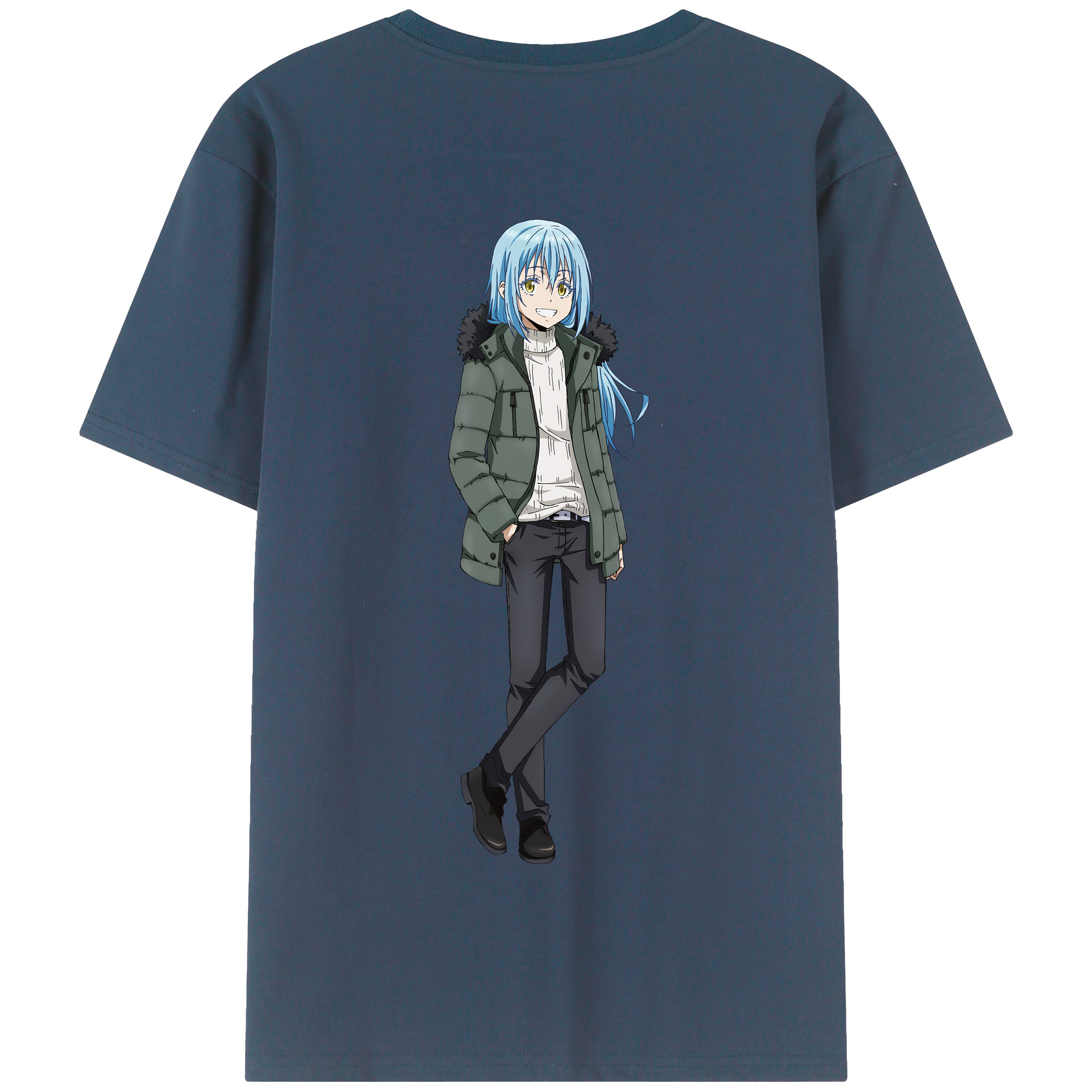 （画像用） 転スラ Regarding Reincarnated to Slime 綿100％半袖Tシャツ（背面プリント）