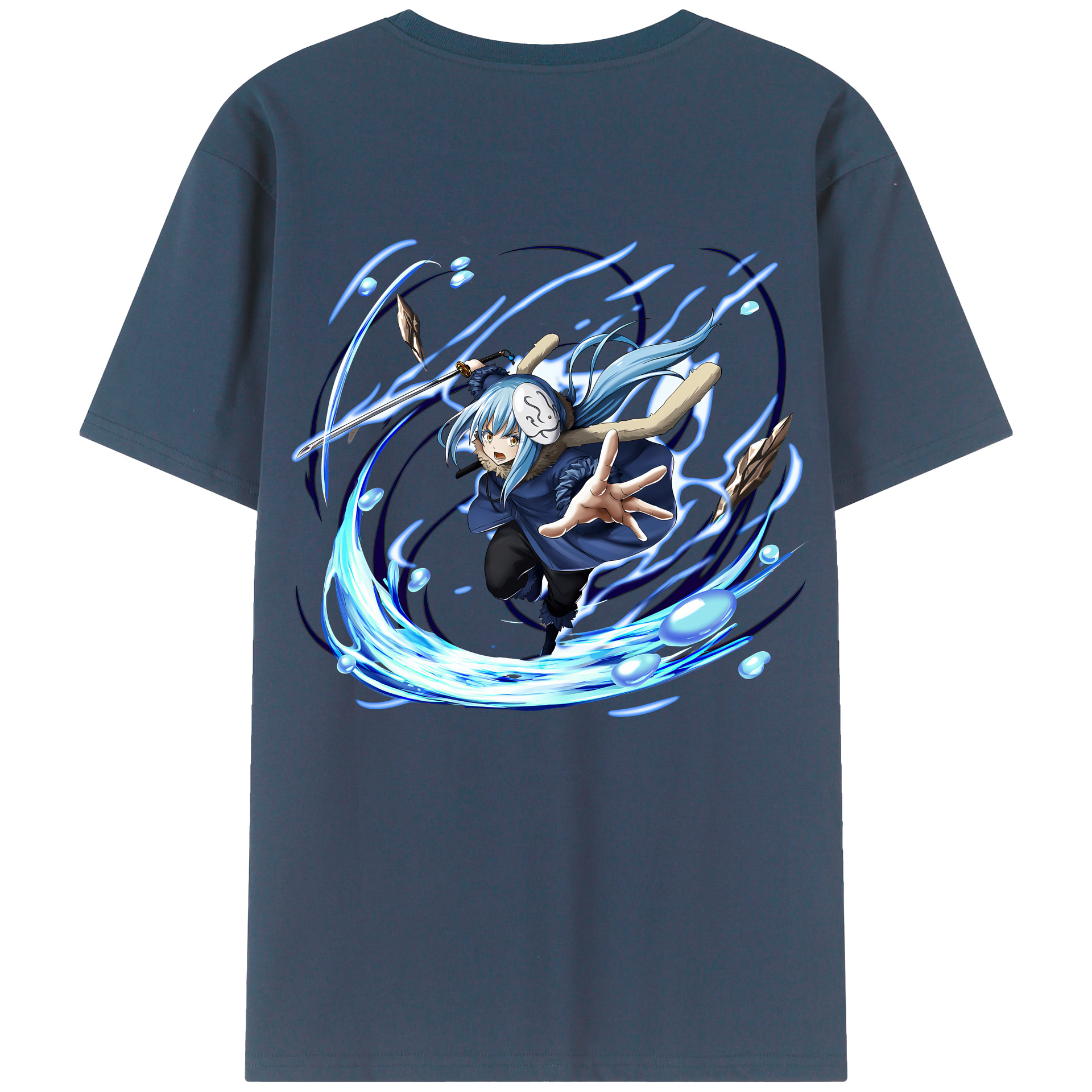 （画像用） 転スラ Regarding Reincarnated to Slime 綿100％半袖Tシャツ（背面プリント）
