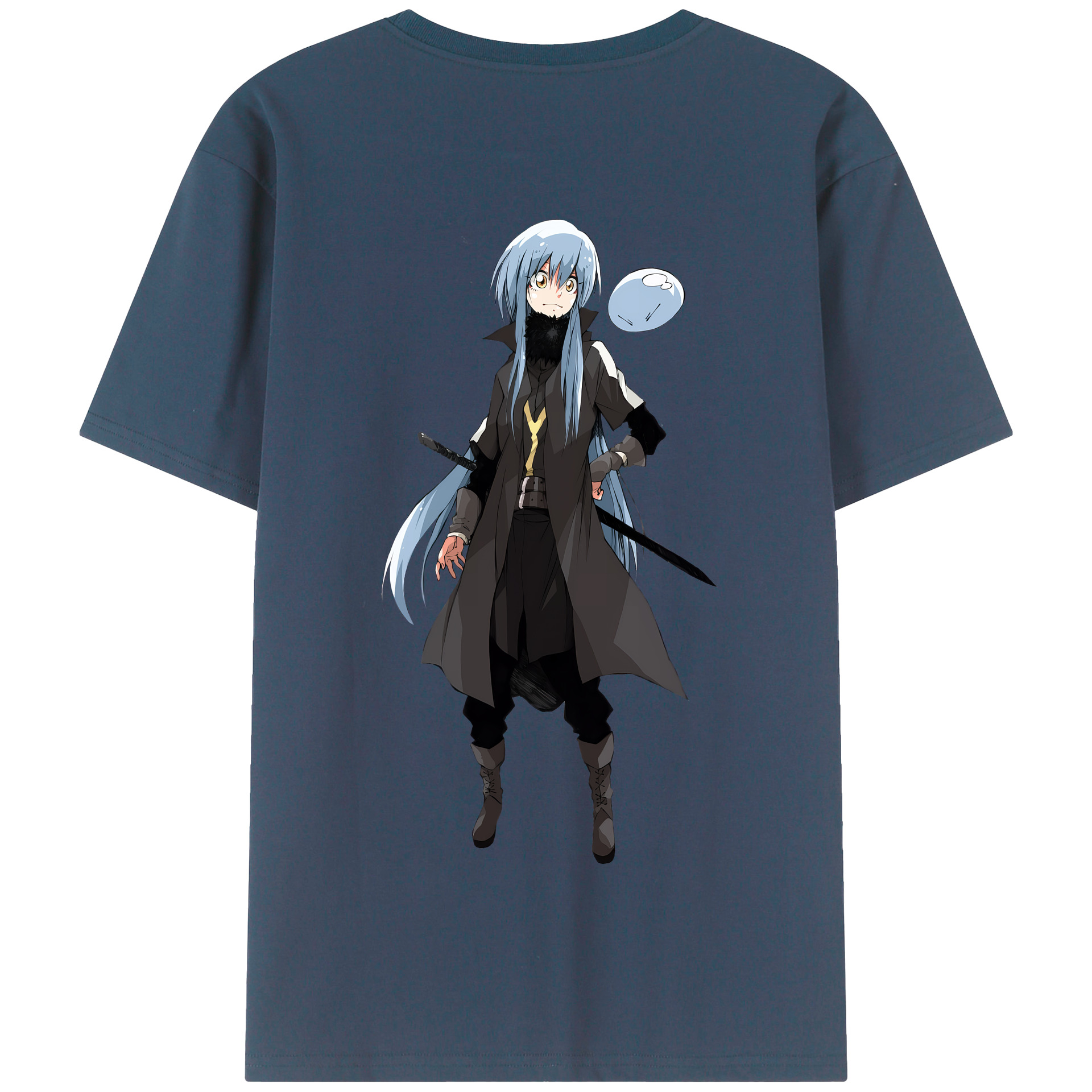 （画像用） 転スラ Regarding Reincarnated to Slime 綿100％半袖Tシャツ（背面プリント）