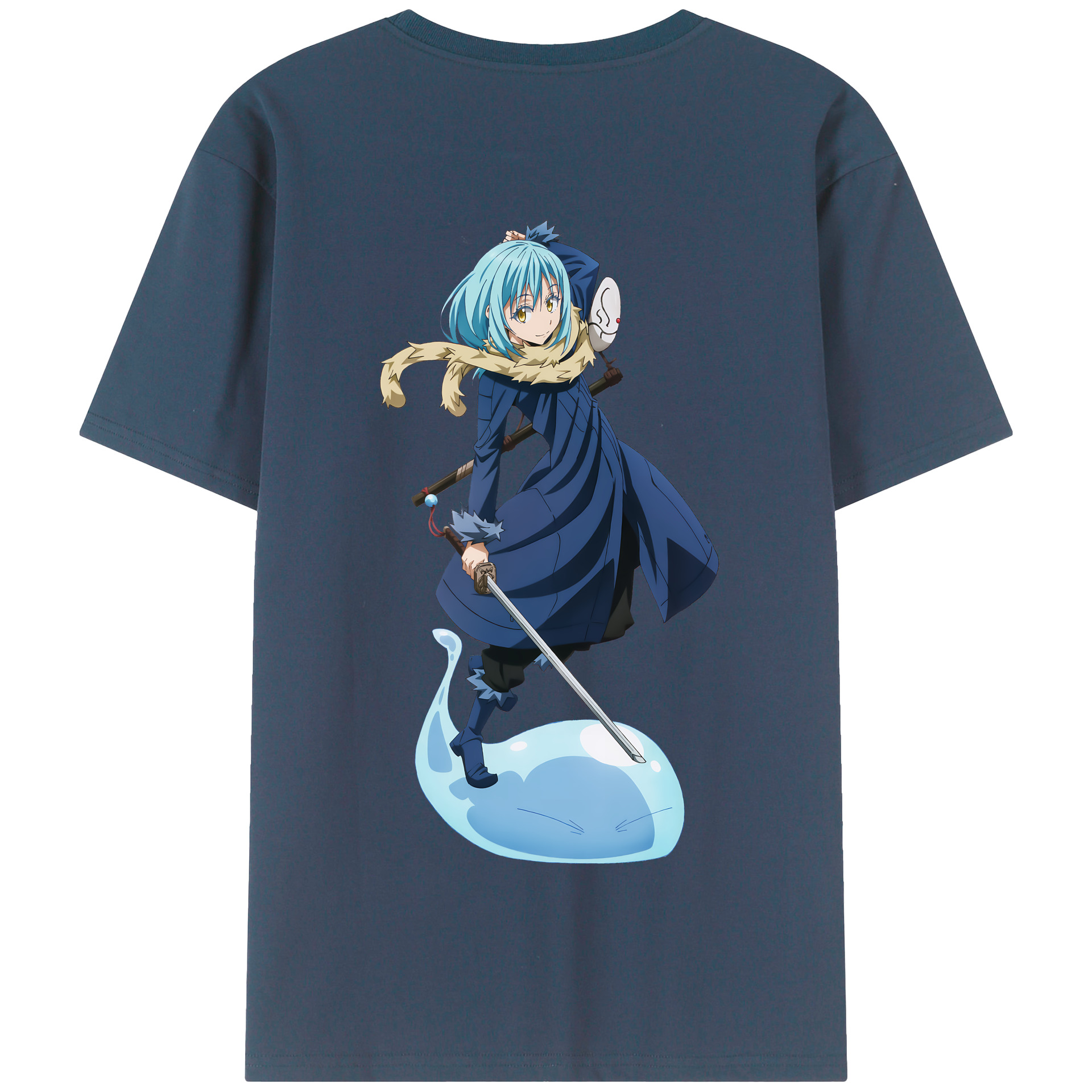 （画像用） 転スラ Regarding Reincarnated to Slime 綿100％半袖Tシャツ（背面プリント）