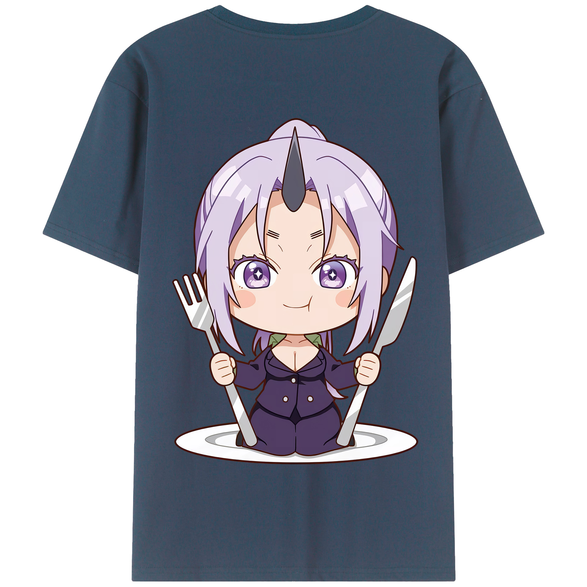 （画像用） 転スラ Regarding Reincarnated to Slime 綿100％半袖Tシャツ（背面プリント）