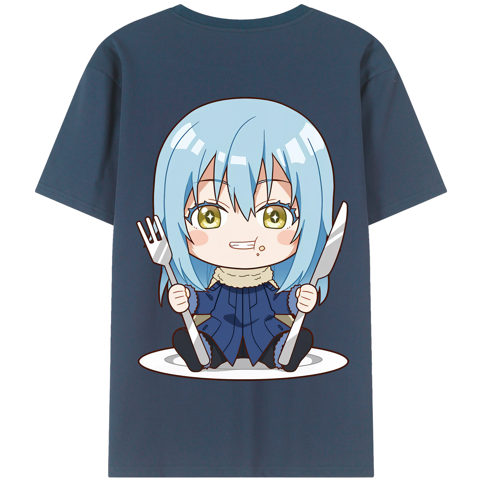 （画像用） 転スラ Regarding Reincarnated to Slime 綿100％半袖Tシャツ（背面プリント）
