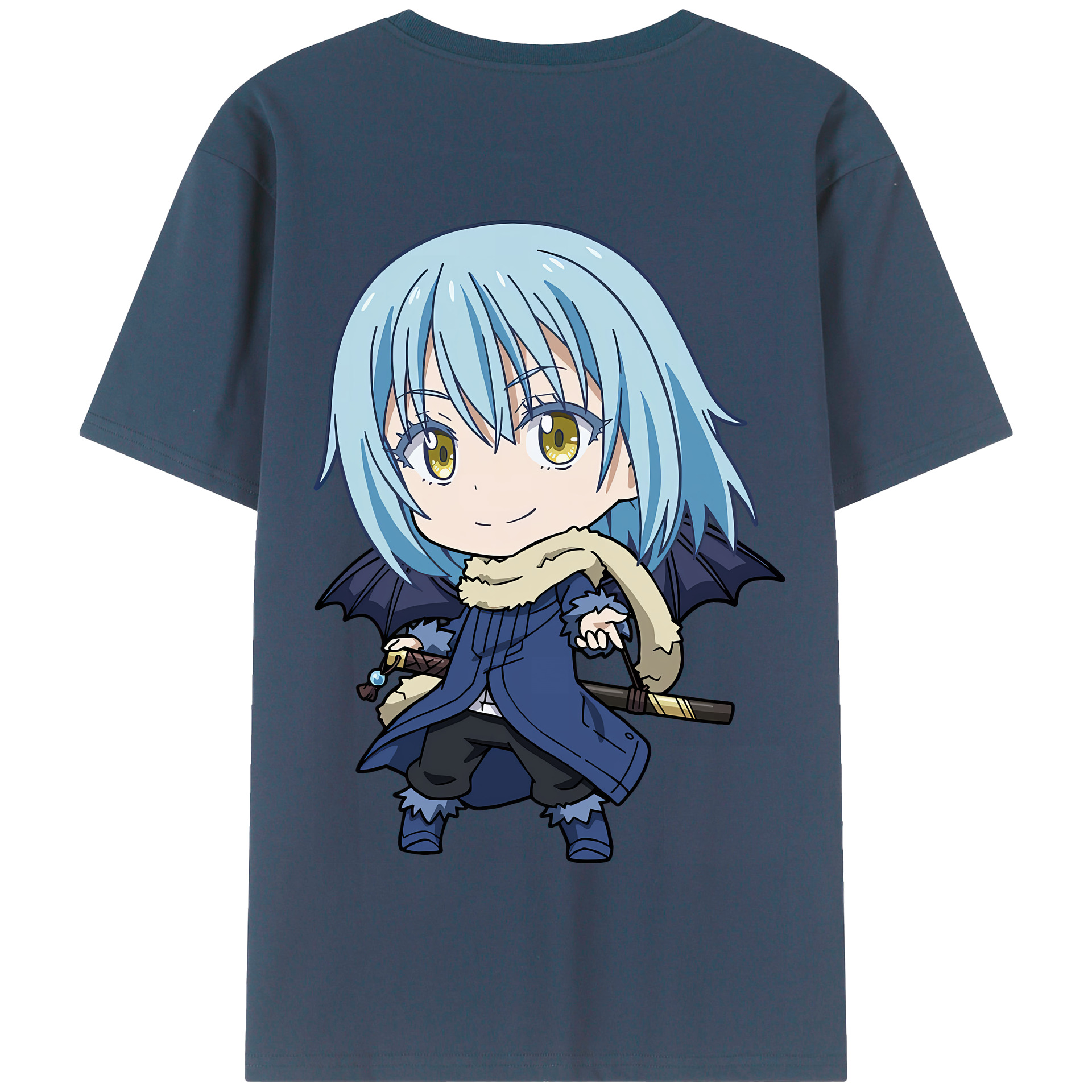 （画像用） 転スラ Regarding Reincarnated to Slime 綿100％半袖Tシャツ（背面プリント）