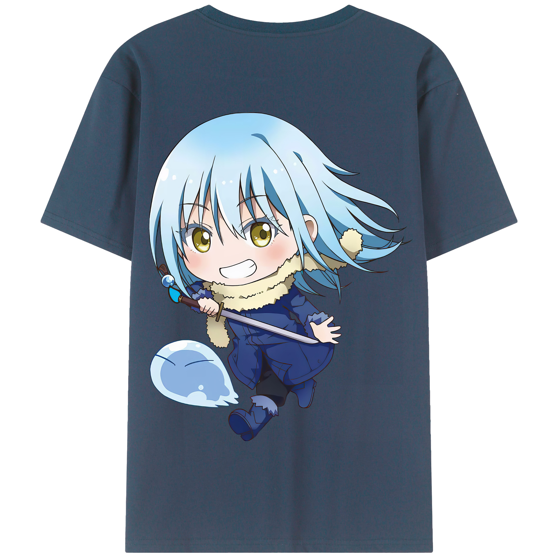 （画像用） 転スラ Regarding Reincarnated to Slime 綿100％半袖Tシャツ（背面プリント）