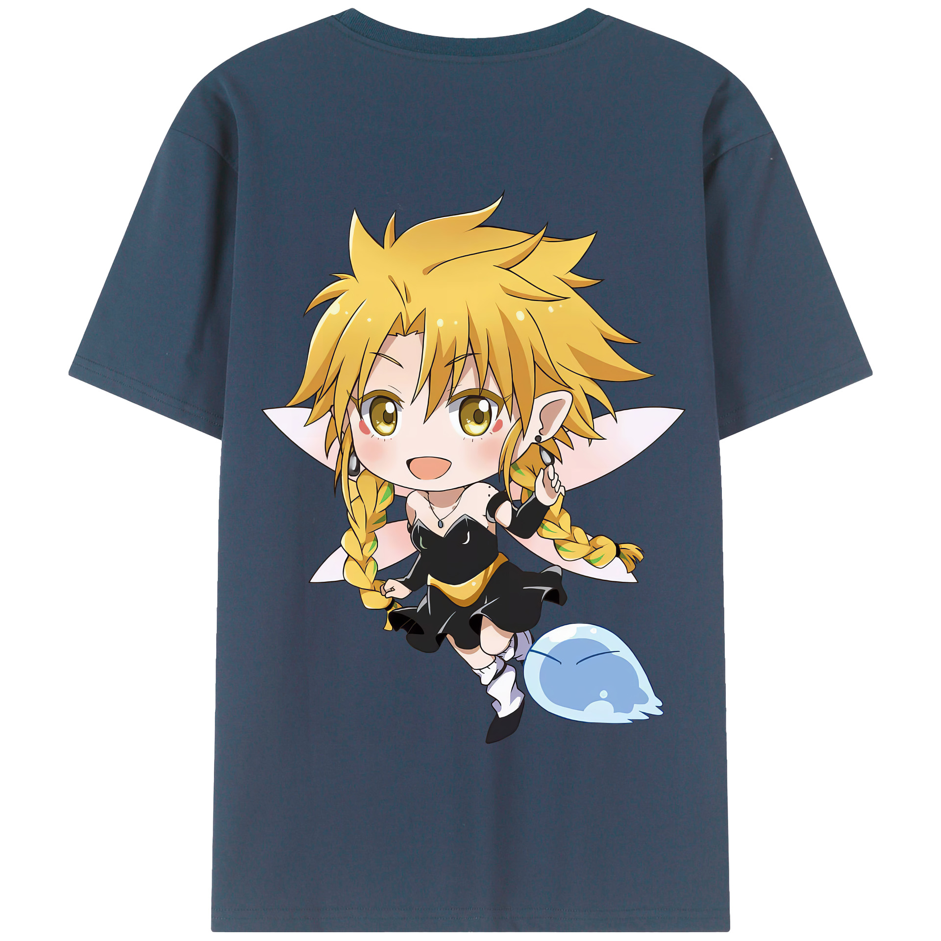 （画像用） 転スラ Regarding Reincarnated to Slime 綿100％半袖Tシャツ（背面プリント）