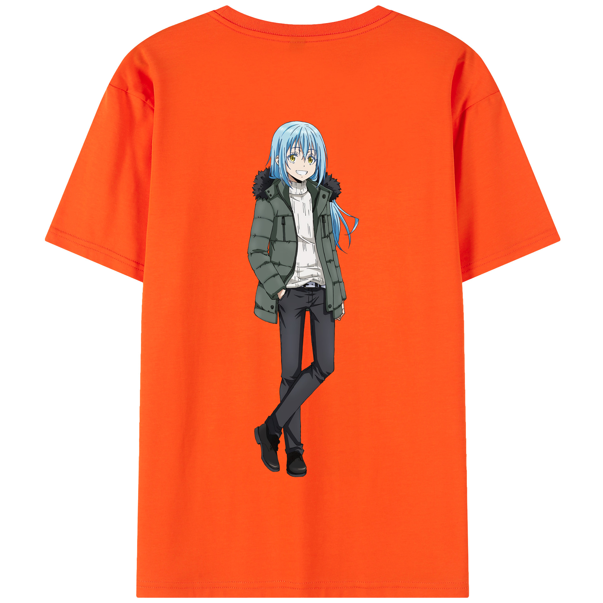 （画像用） 転スラ Regarding Reincarnated to Slime 綿100％半袖Tシャツ（背面プリント）