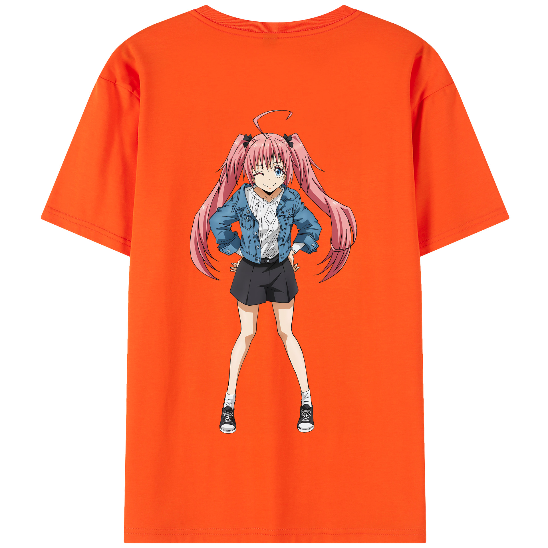 （画像用） 転スラ Regarding Reincarnated to Slime 綿100％半袖Tシャツ（背面プリント）
