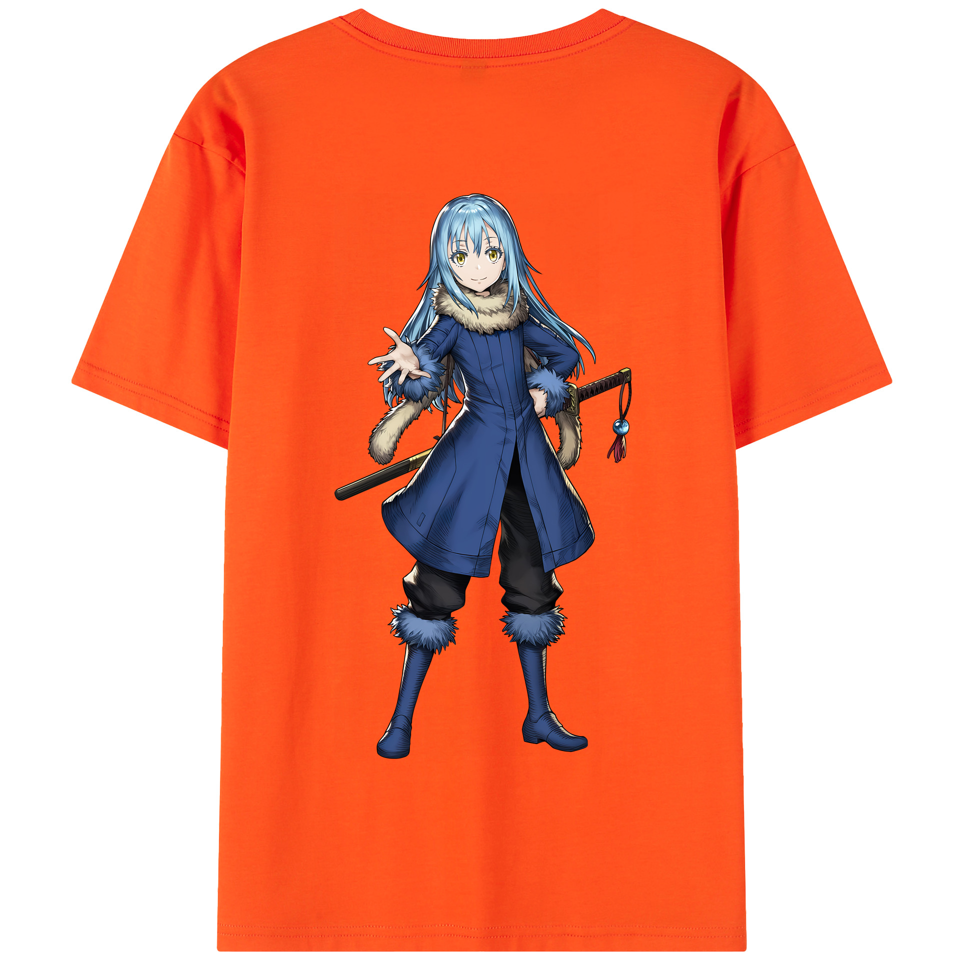 （画像用） 転スラ Regarding Reincarnated to Slime 綿100％半袖Tシャツ（背面プリント）
