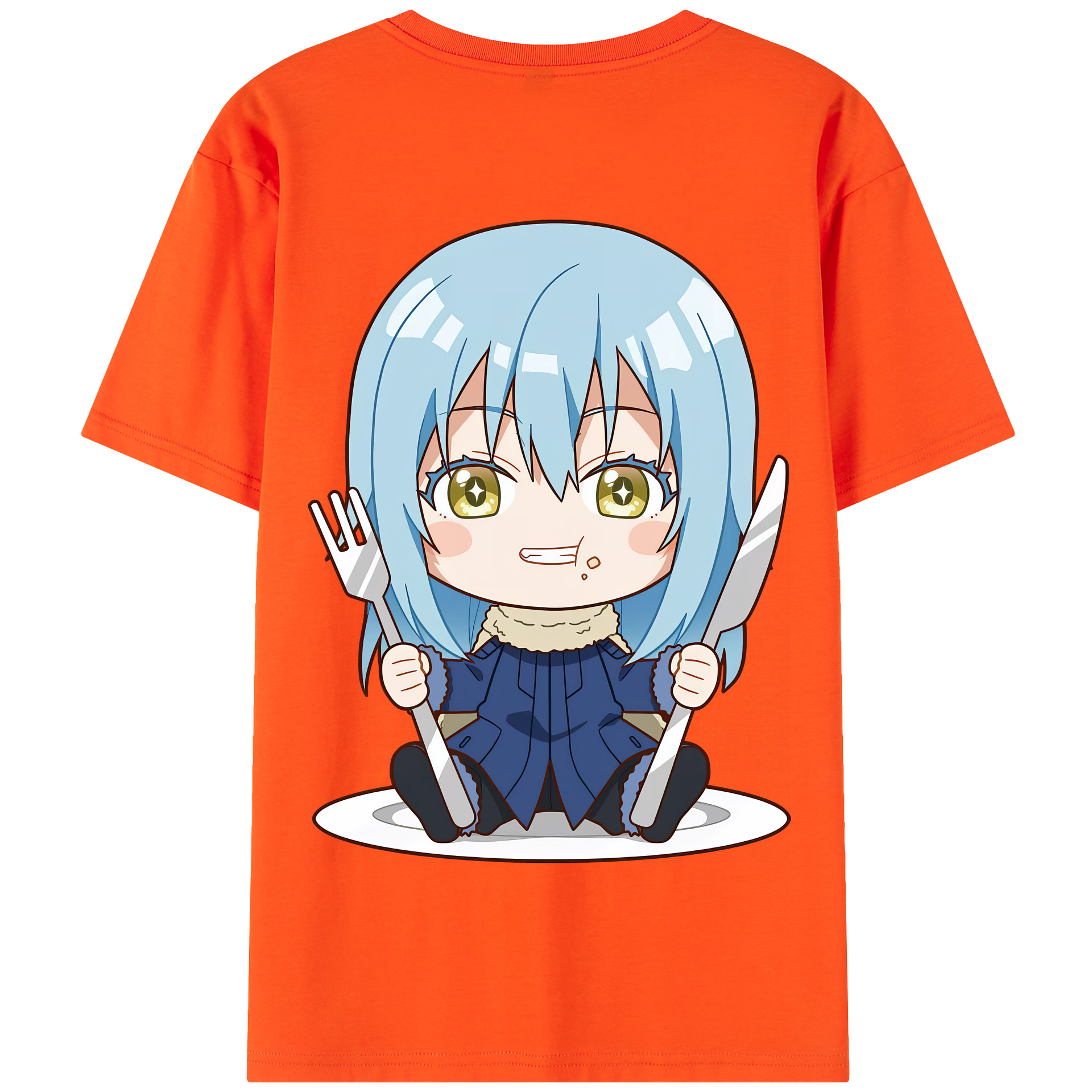 （画像用） 転スラ Regarding Reincarnated to Slime 綿100％半袖Tシャツ（背面プリント）
